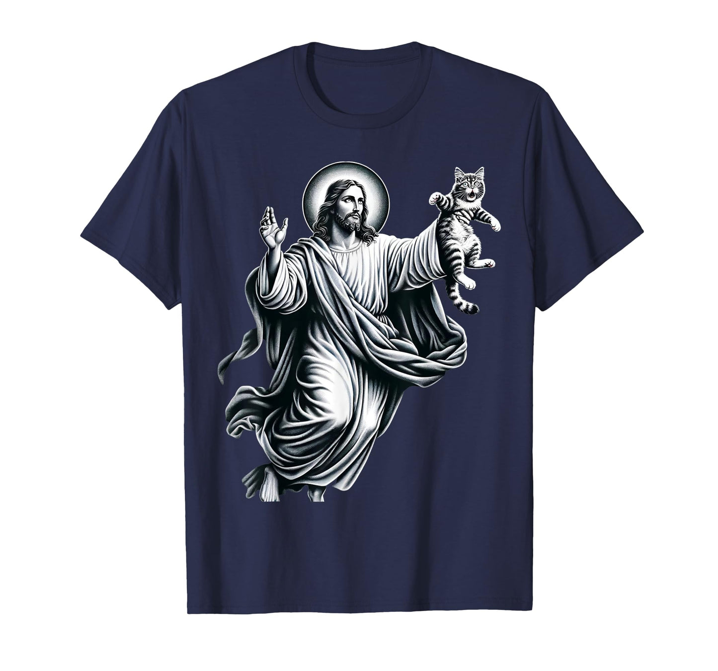 God holding Cat Easter He is Risen Jesus Loves Cats Men Women Girls Kids T-Shirt