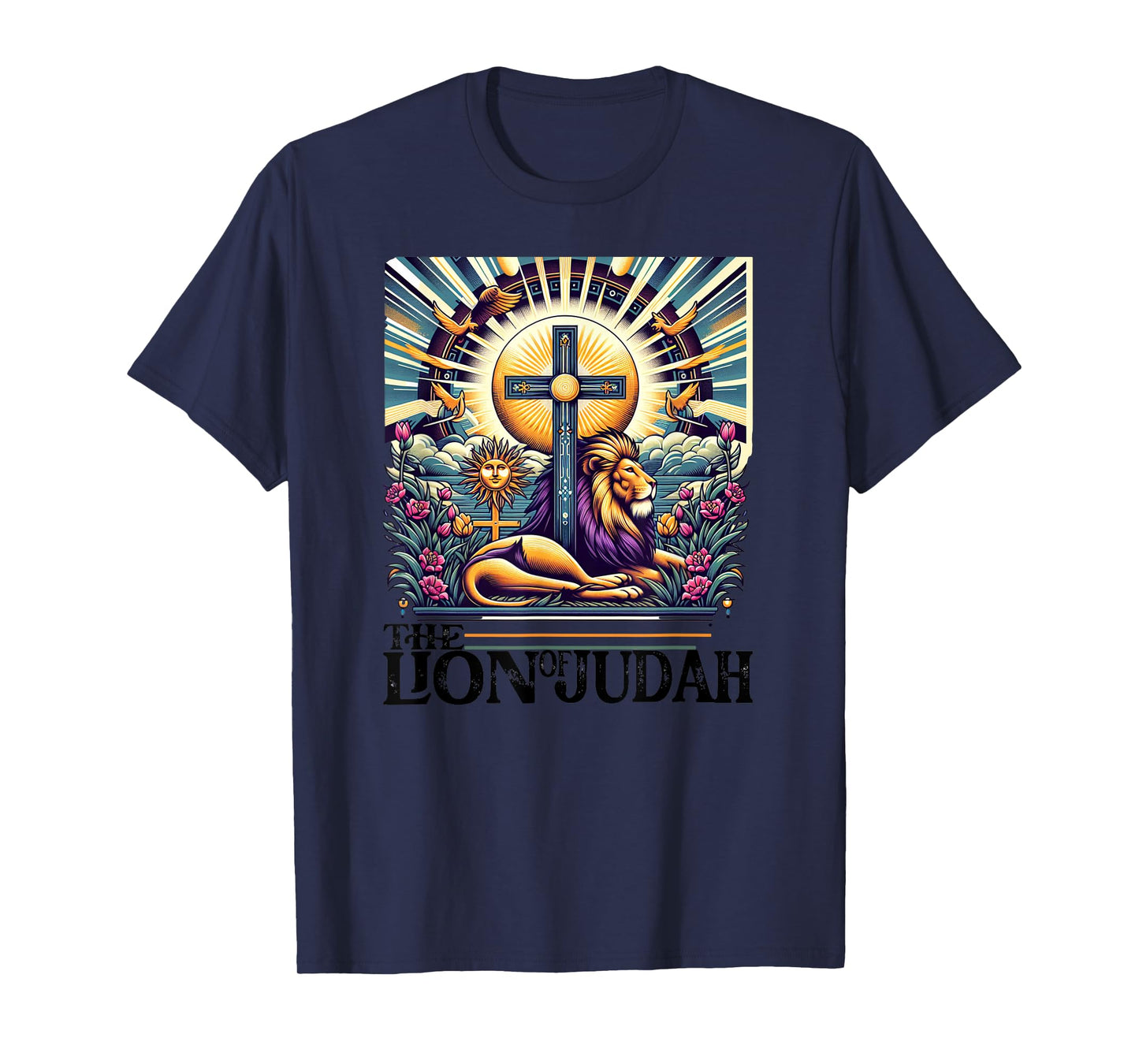 Lion of Judah Men Women Vintage Religious Animal Easter T-Shirt