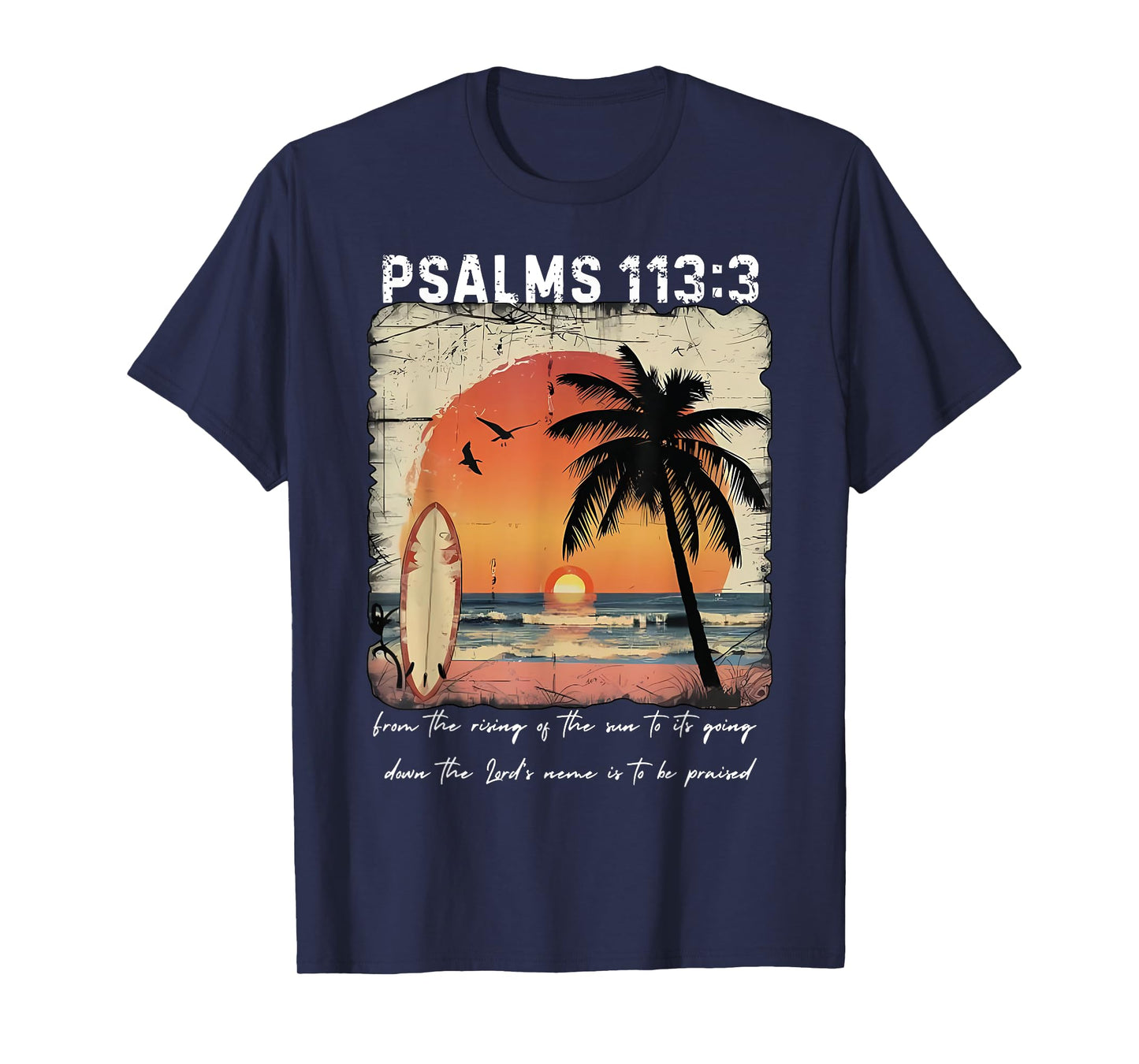 Palm Tree Psalms 93;4 Christian Beach Summer Bible Verse T-Shirt