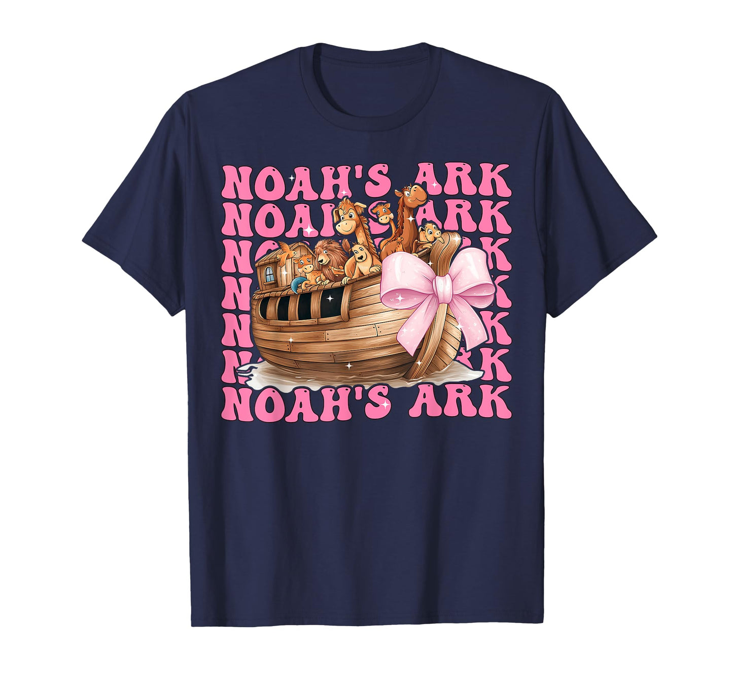 Coquette Bow Noah's Ark Christian Girl Mom Mama Mother's Day T-Shirt