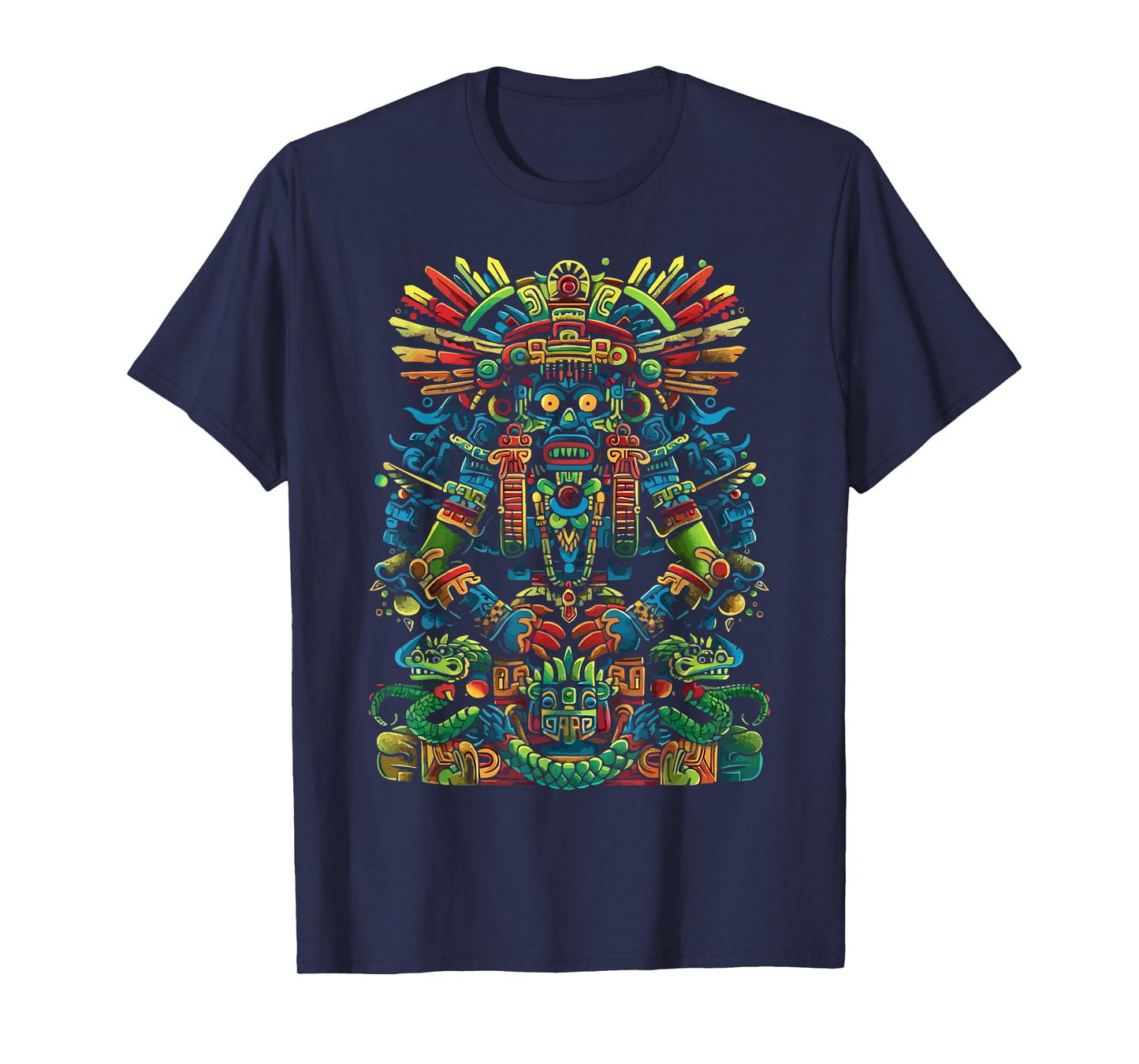 Aztec God Aztec Culture Mayan Indigenous Tlaloc Statue T-Shirt