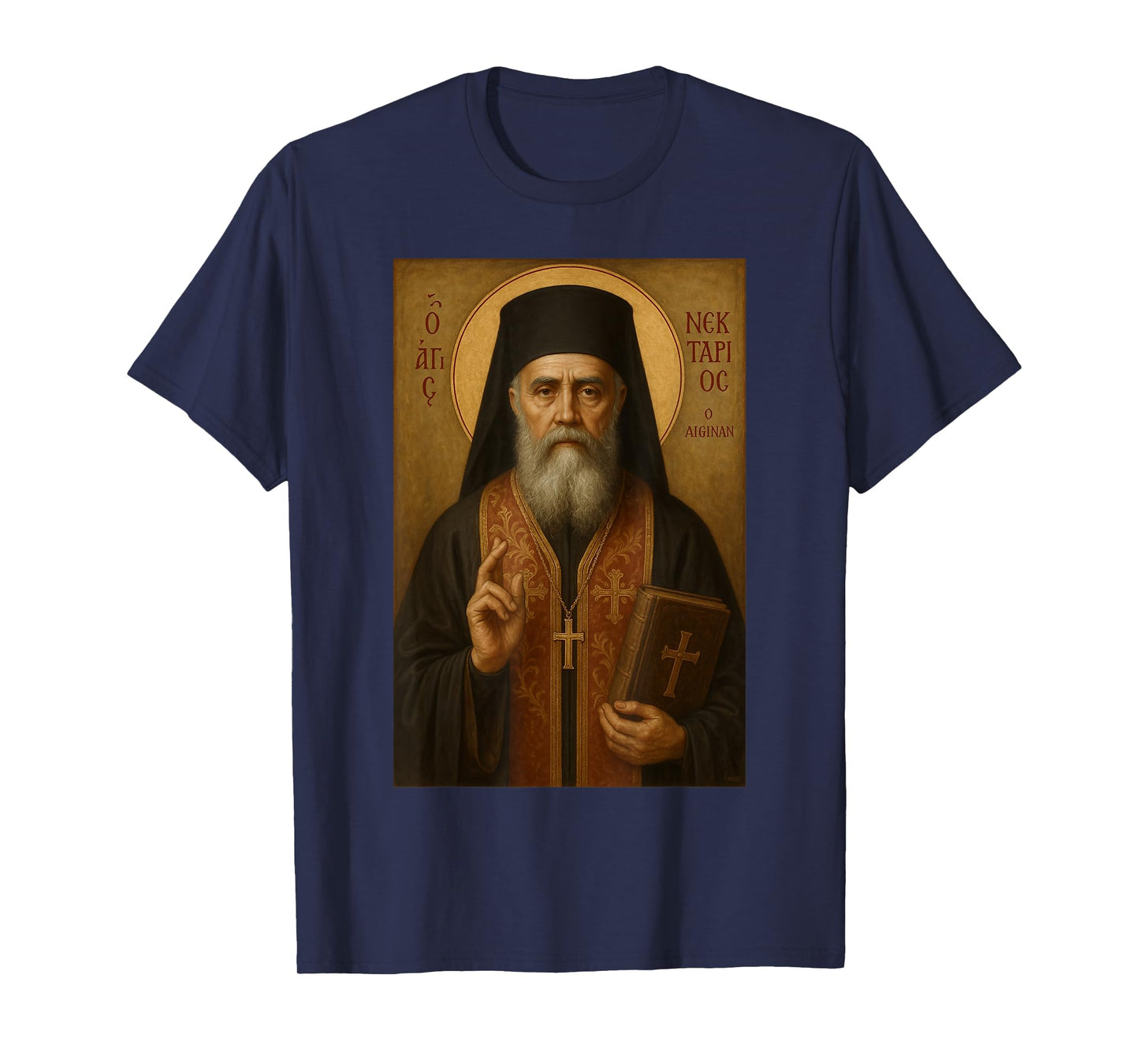 Orthodox Saint Nektarios of Aegina Icon T-Shirt