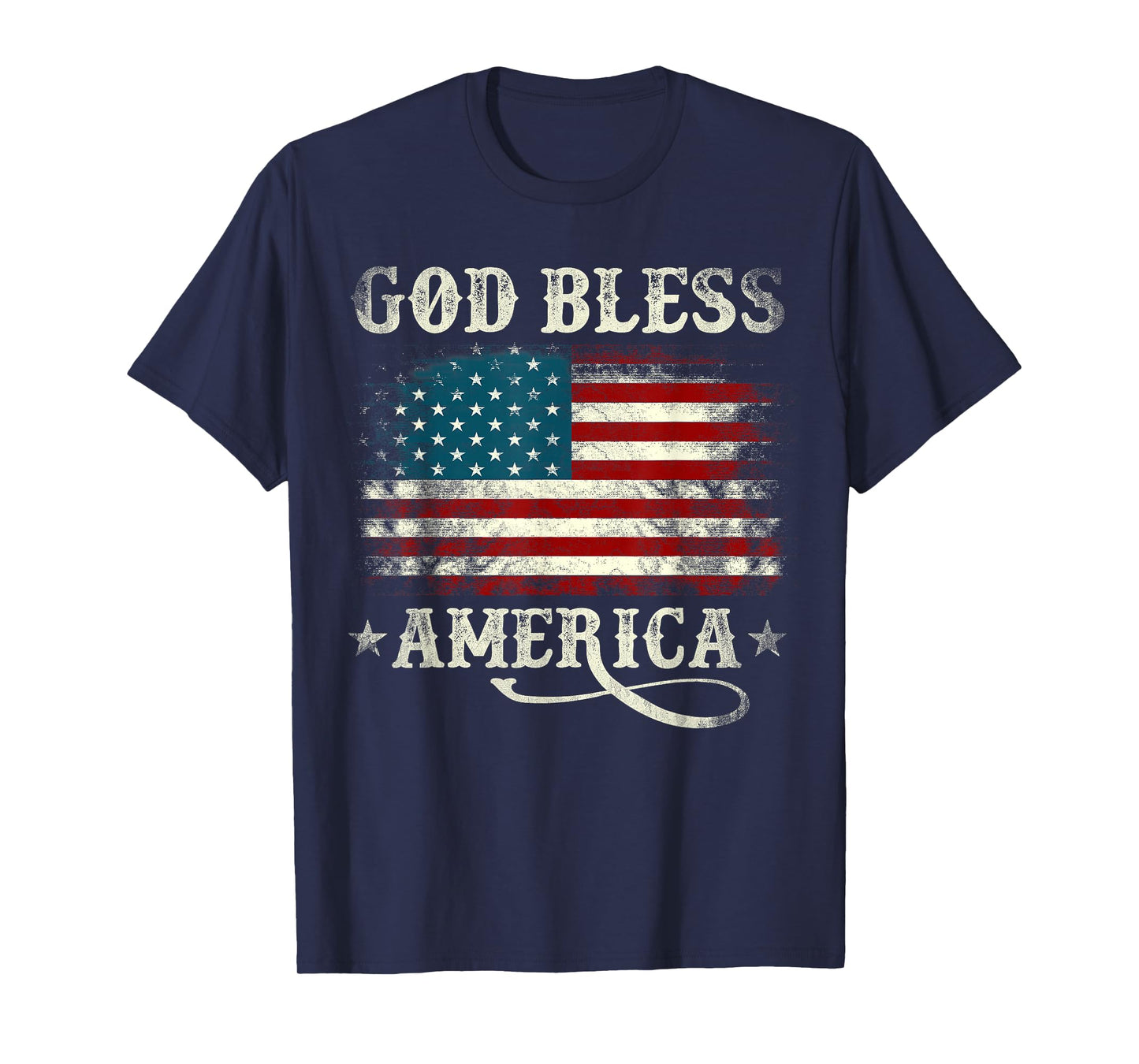 God Bless America USA Flag 4th of July Patriotic Men Women T-Shirt