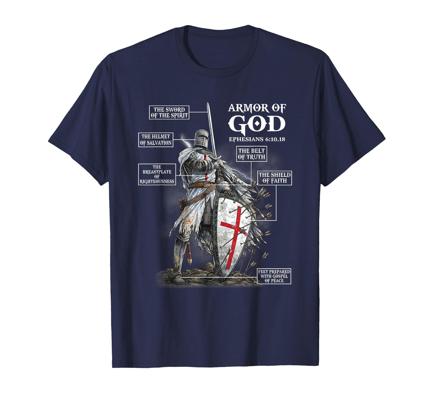 Anatomy of A Knight Templar Funny Christian Warrior Of God T-Shirt