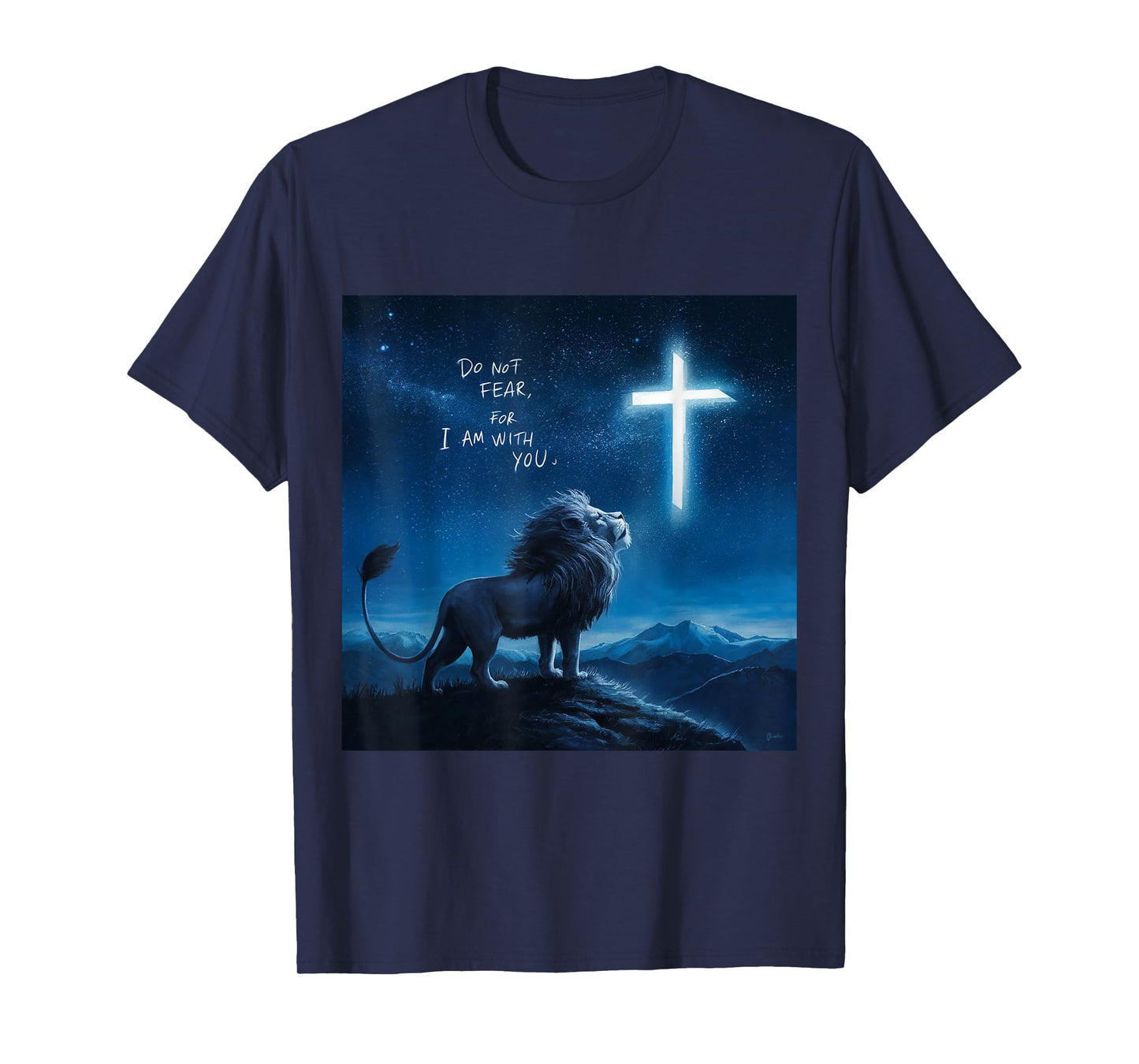 Christian Religious Bible Verse Sayings Lion Fear Scripture T-Shirt