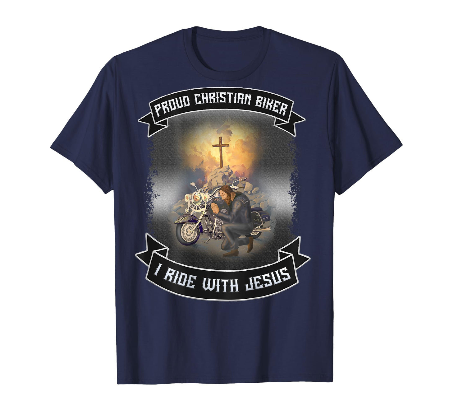 Christian Bikers Gift Ideas Jesus Christ Motorcycle Riders T-Shirt