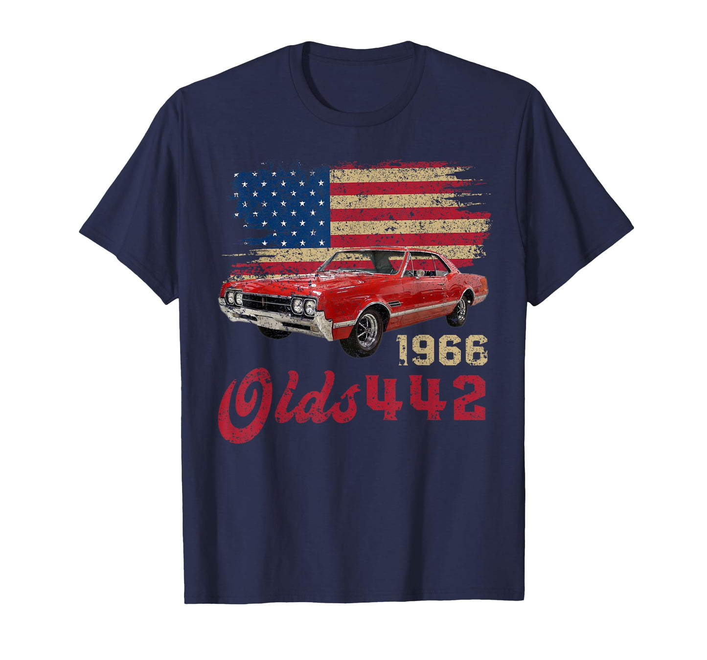 Jersey Style Olds 442 66 1966 Loves Old School Muscle Cars T-Shirt