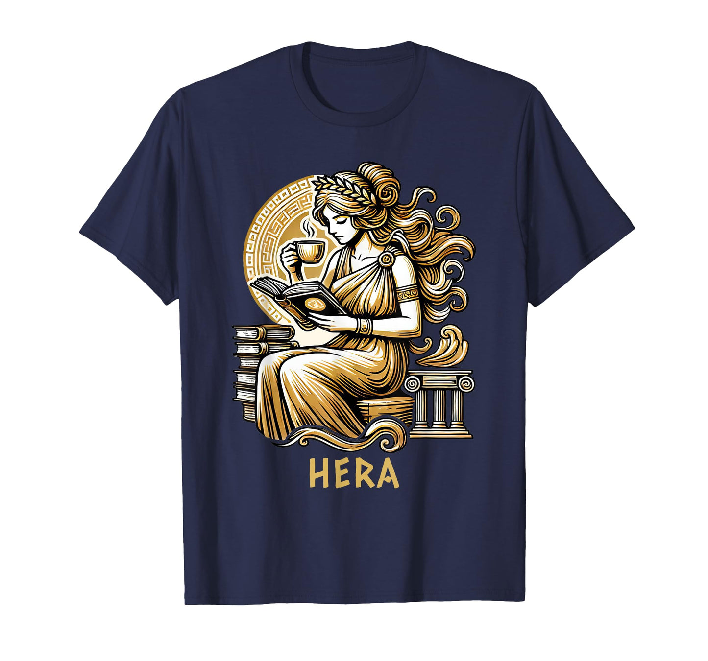 Goddess Hera Bookish Coffee Lover Ancient Greece T-Shirt
