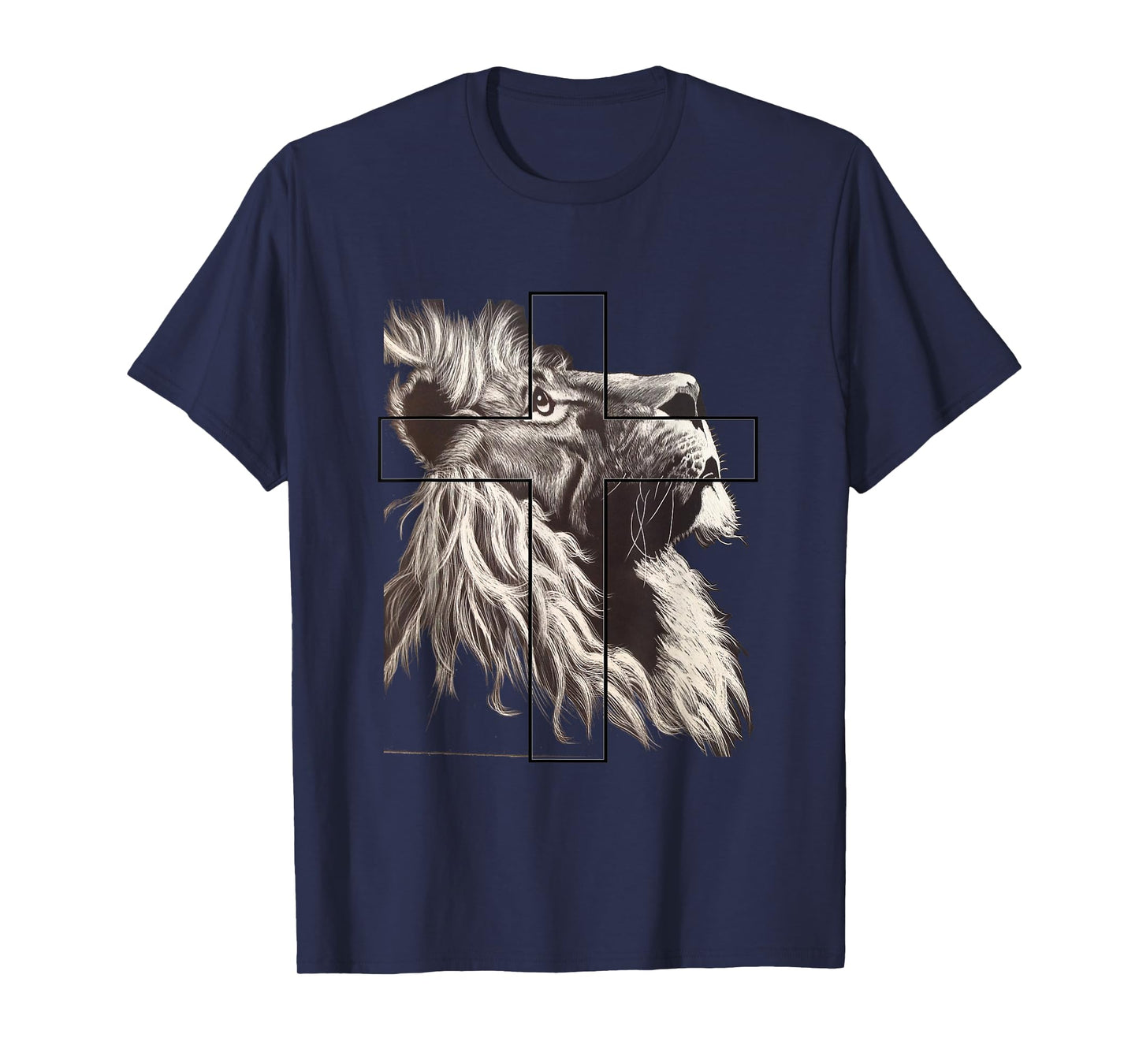 Jesus Lion of Tribe Judah Christian Cross T-Shirt