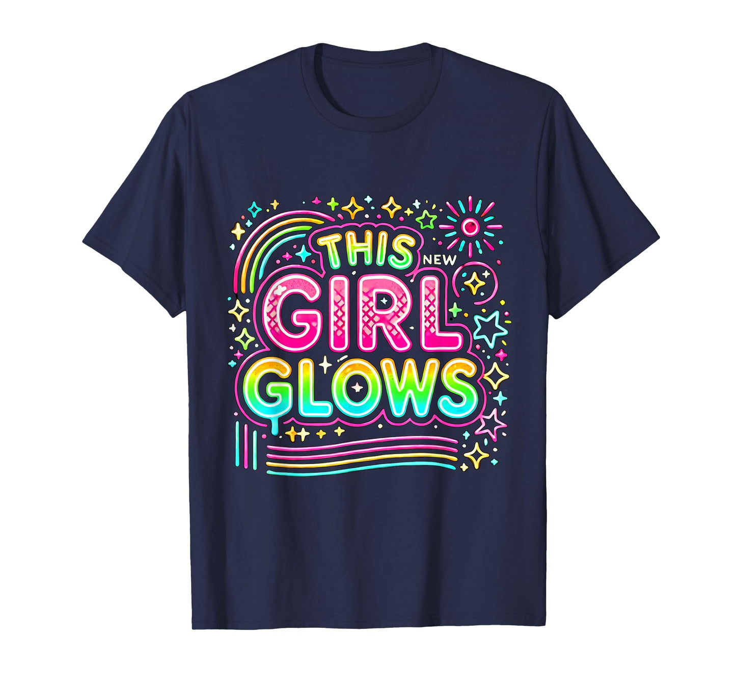 This Girl Glows For Kids Tie Dye Bright Color 80's And 90's T-Shirt