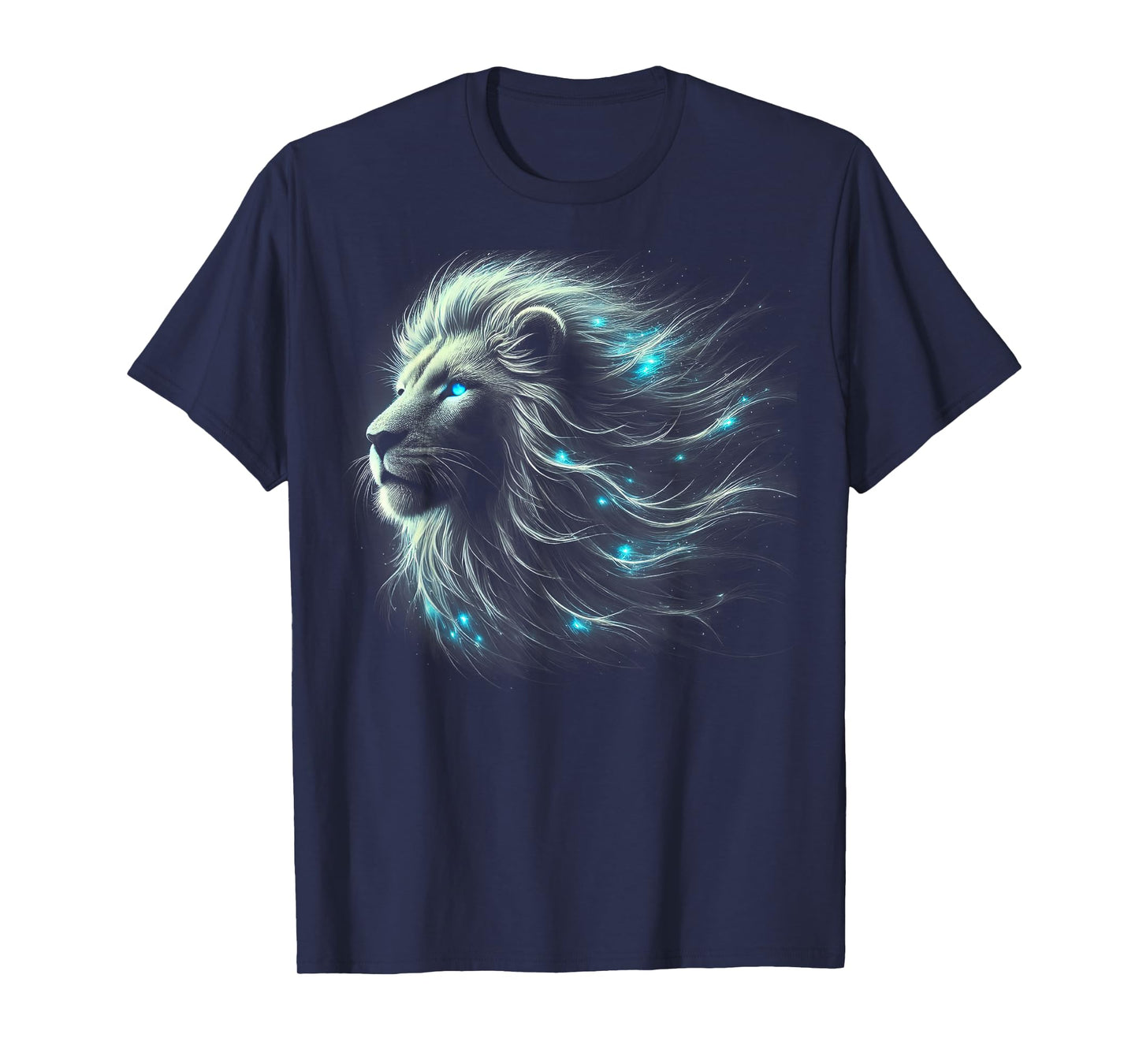 Lion Artwork - Blue Eyes Zoo Animal Lion Men Women T-Shirt