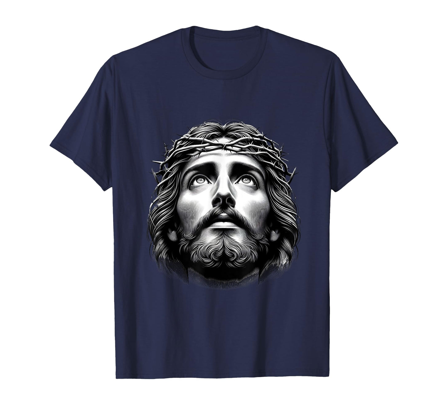 Jesus Christ Face With Crown Of Thorn God Bible Christian T-Shirt