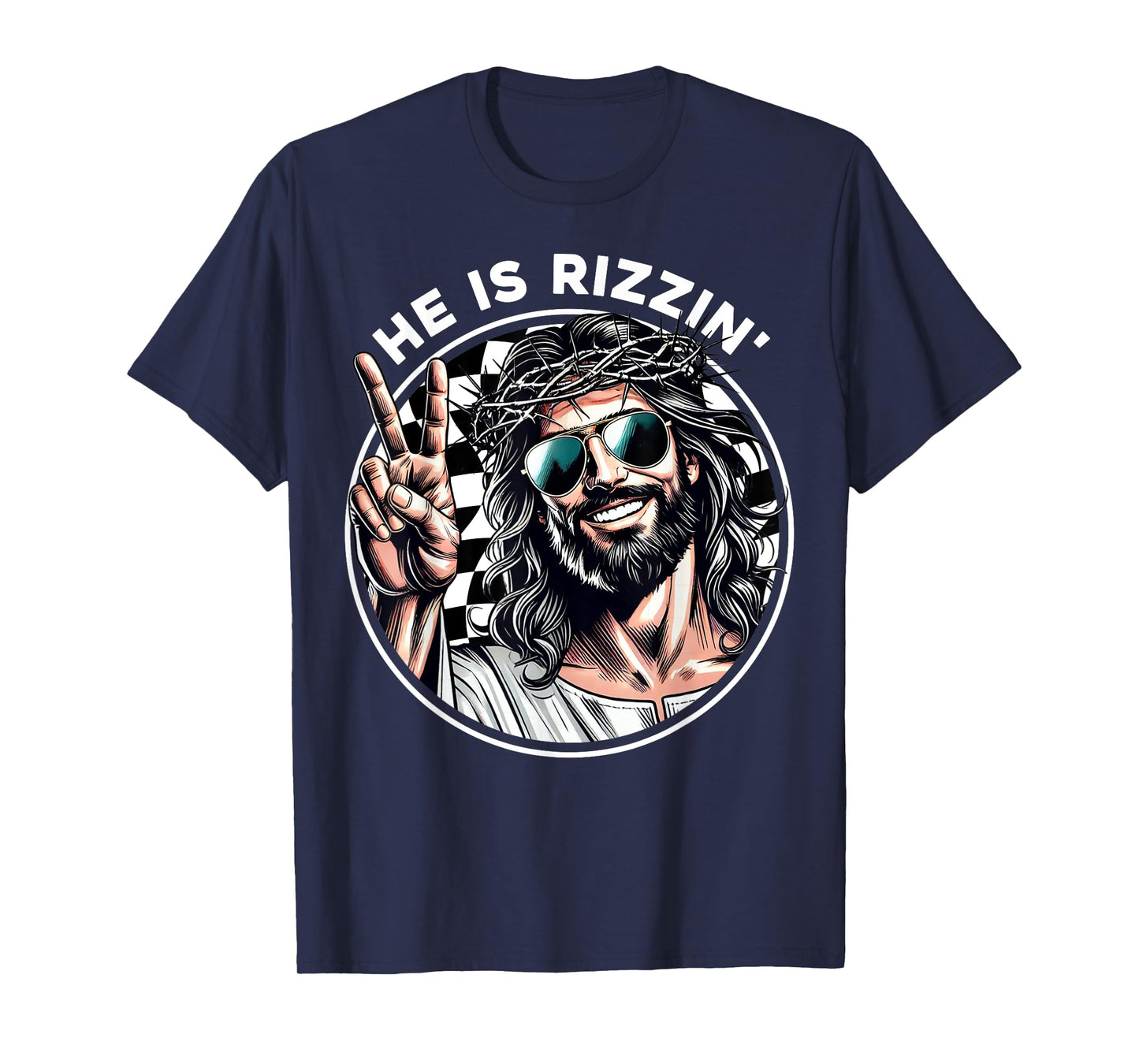 He Is Rizzin' Jesus Christian Happy Easter Hunt Eggs Funny T-Shirt