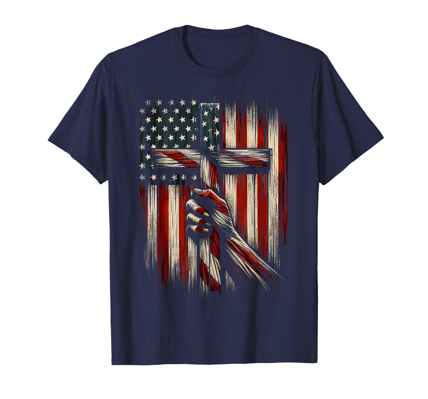Christian Cross American Flag T-Shirt