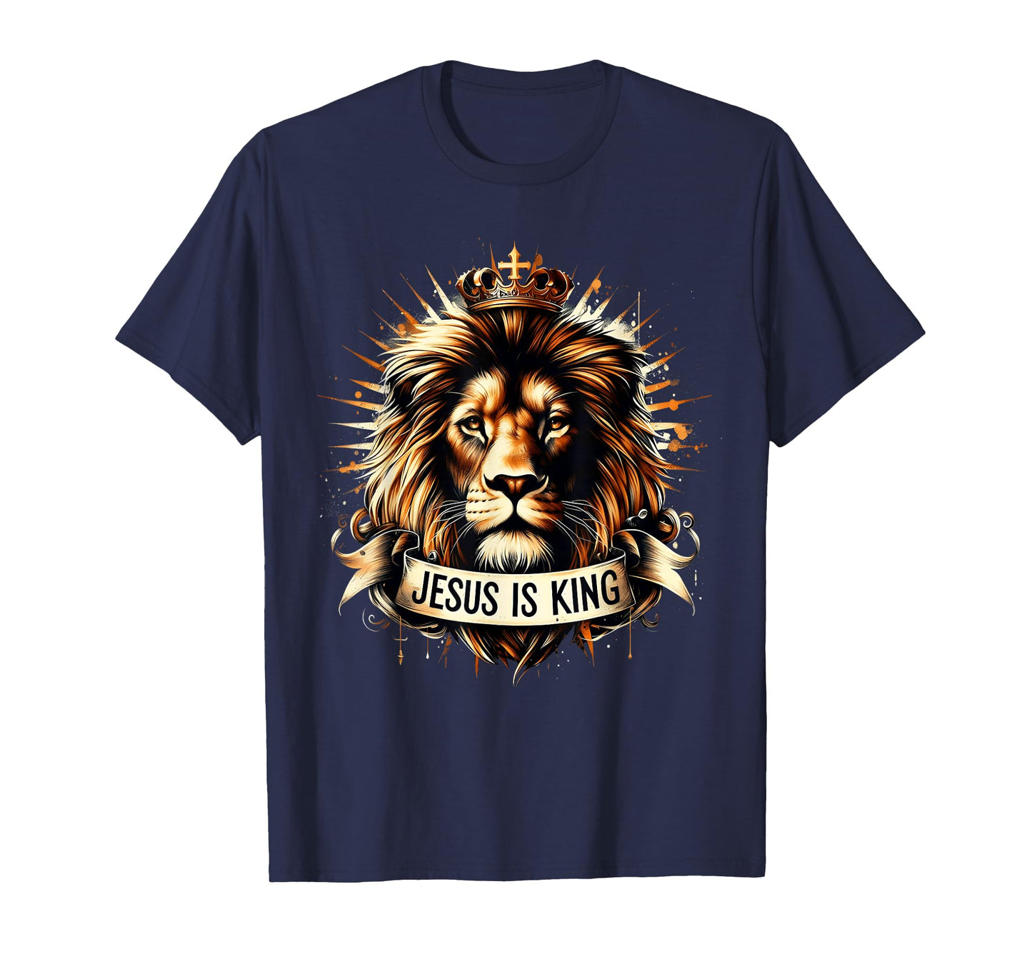 Jesus Is King Christian Lion Bible Scripture Jesus Believer T-Shirt