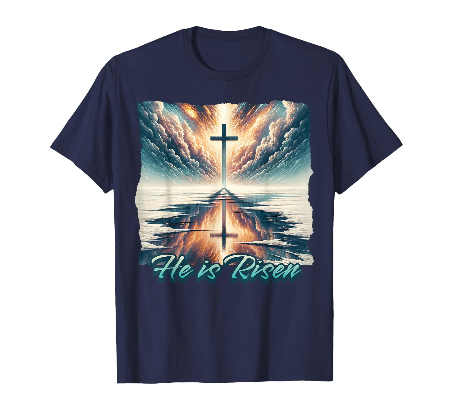 He is Risen, Religious Christian Faith Easter Jesus Cross T-Shirt