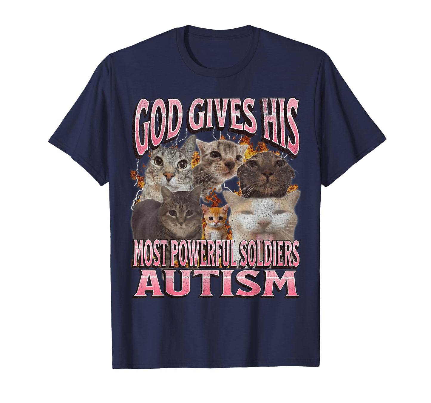 God Gives His Most Powerful Autism Funny Cat Meme Bootleg T-Shirt