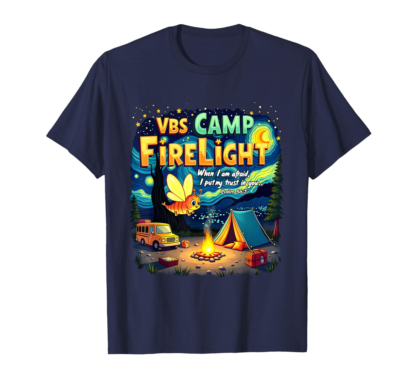 2025 VBS Camp Firelight Camp Vacation Bible School Firework T-Shirt