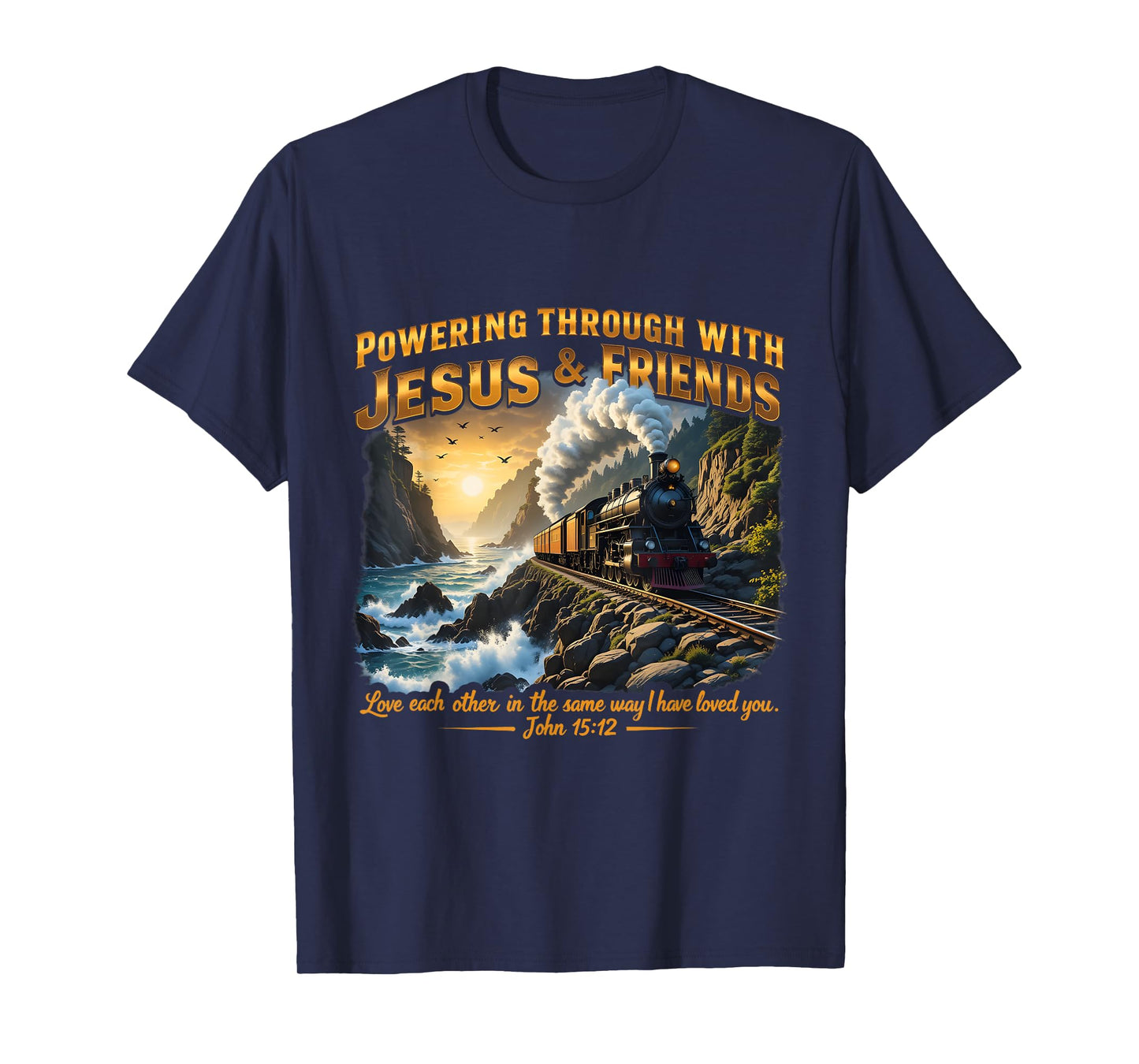 Through With Jesus Trip 2025 VBS Railway Train Ship Ocean T-Shirt