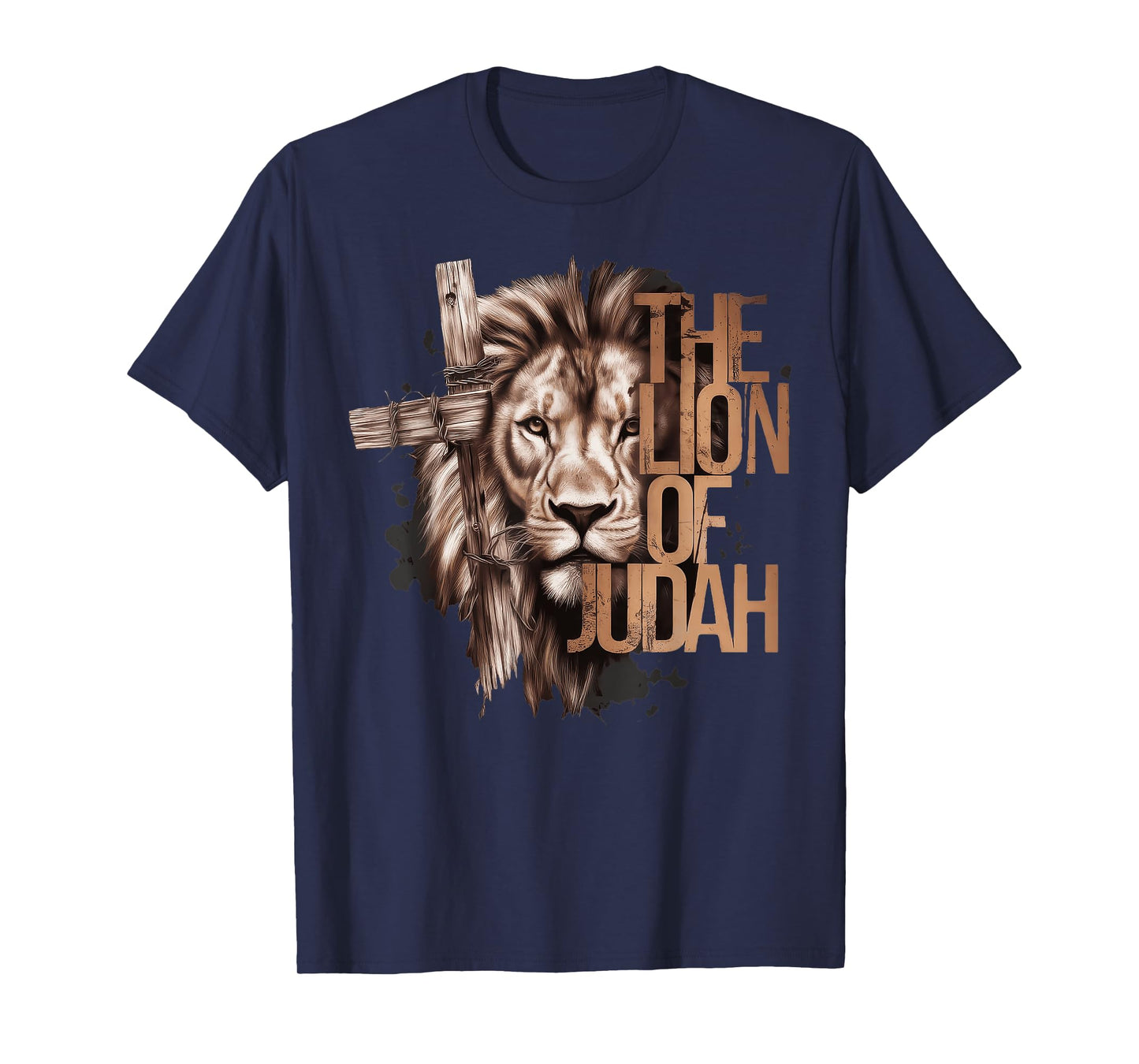 King Jesus Lion of Judah Christian Cross Faith T-Shirt