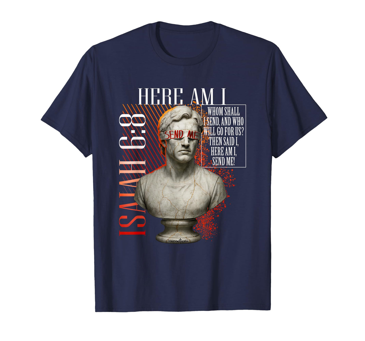 Here Am I Send Me Isaiah 6:8 Christian Vaporwave 80s Retro T-Shirt