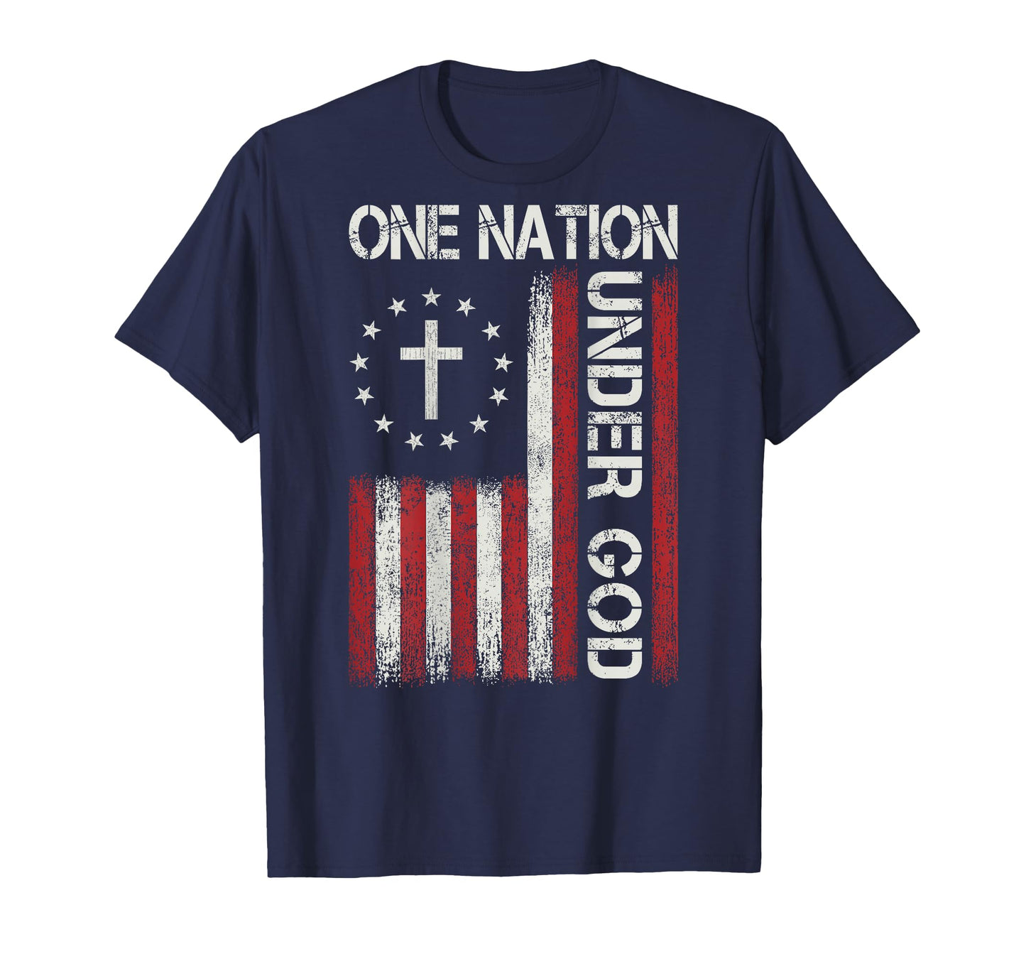 One Nation Under God Jesus Christian Faith Flag Religious T-Shirt