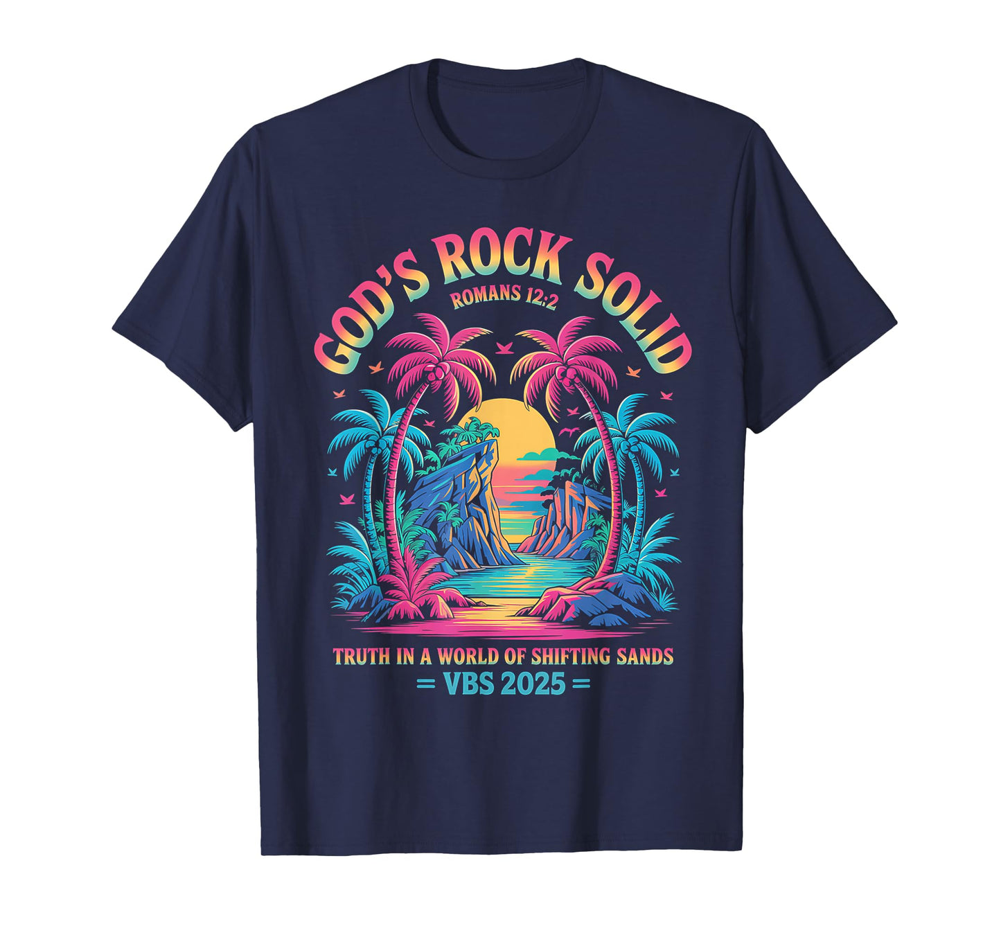 God's Rock Solid Breaker Rock Beach VBS 2025 Christian T-Shirt