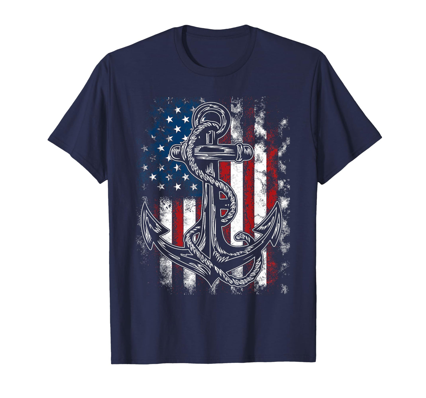 American Flag Patriotic Anchor - Memorial Day 4th Of July T-Shirt