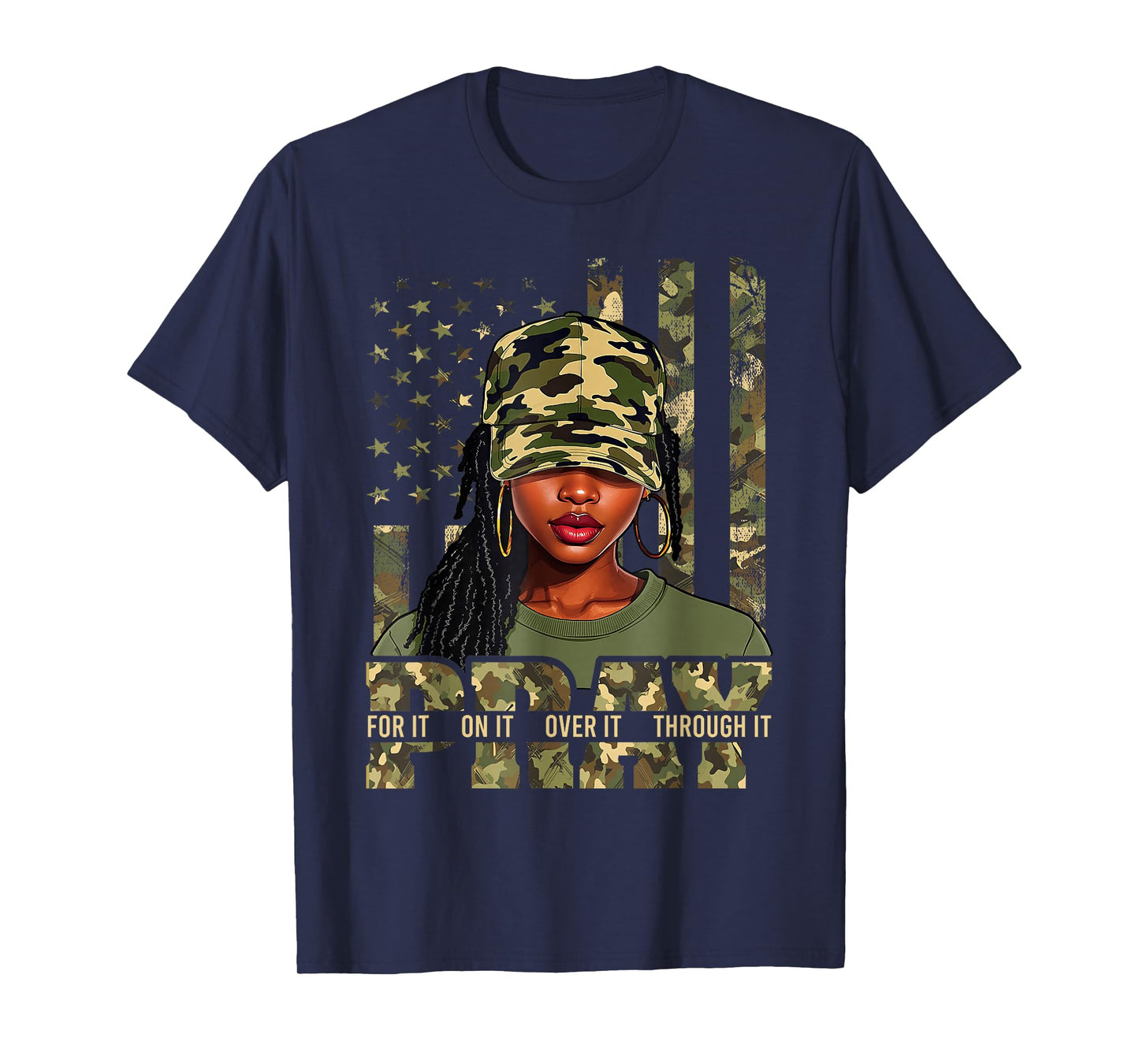 Pray On It Pray Over It Black Woman Loc'd Christian Women T-Shirt