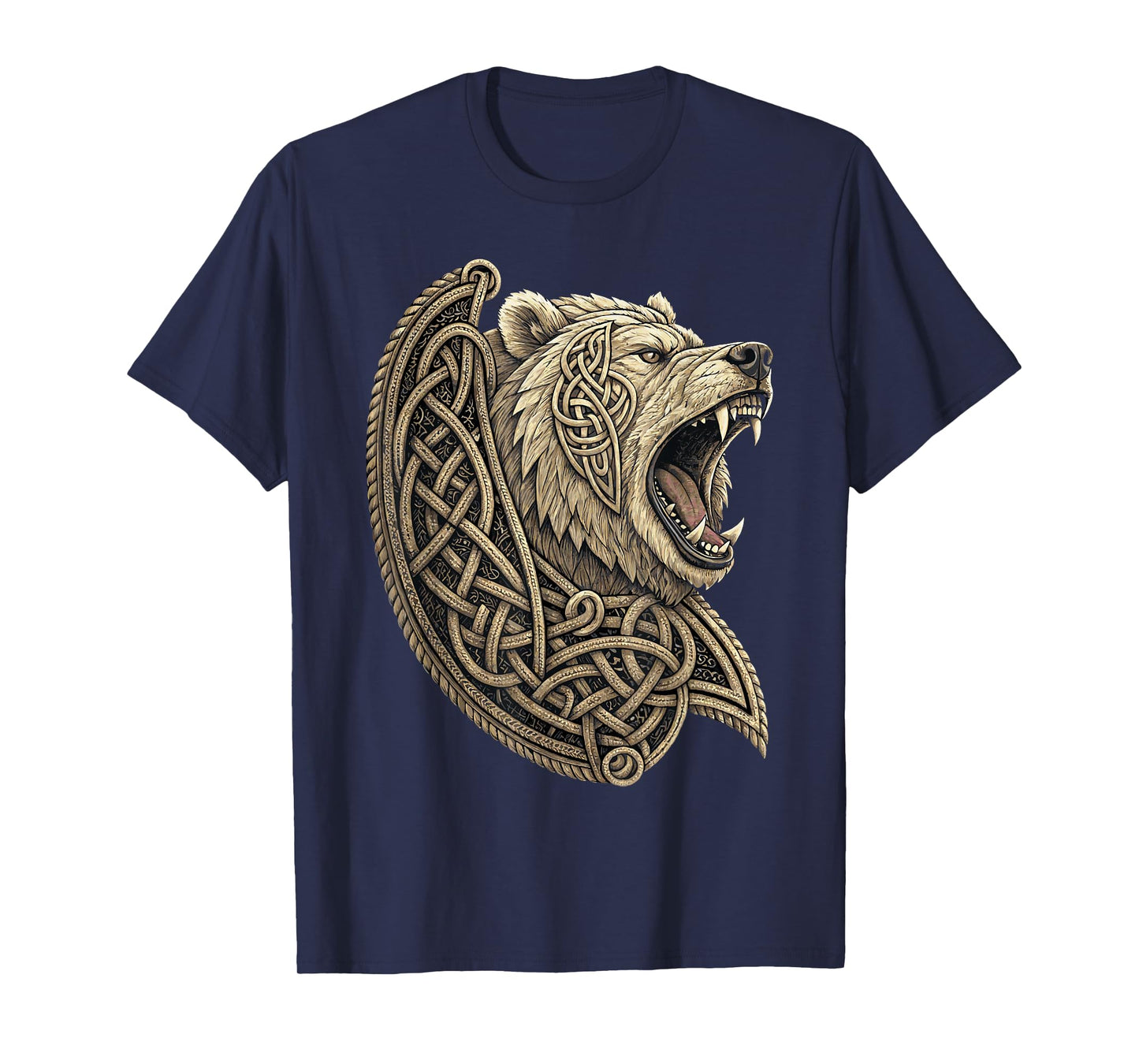 Retro Viking Berserker Bear – Norse Knotwork Warrior Symbol T-Shirt