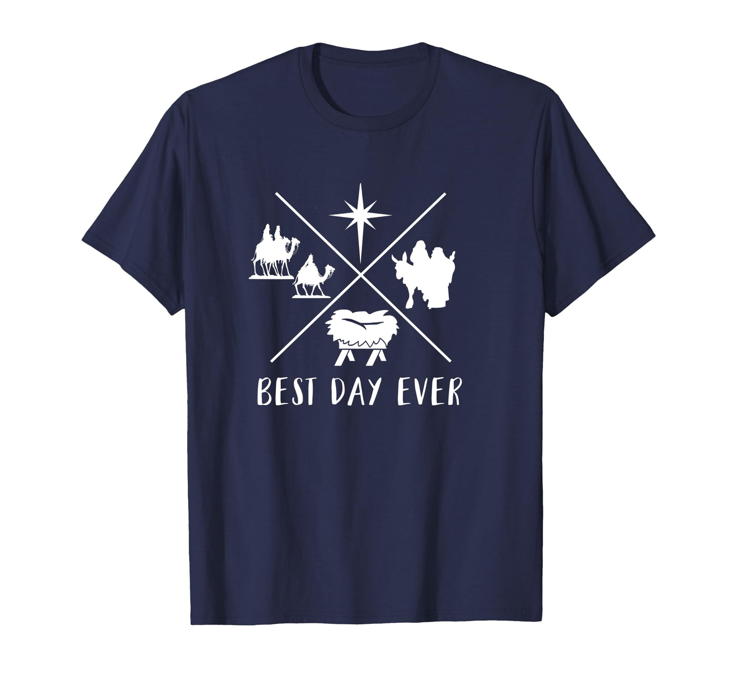 Modern Nativity Scene Best Day Ever Christmas T-Shirt