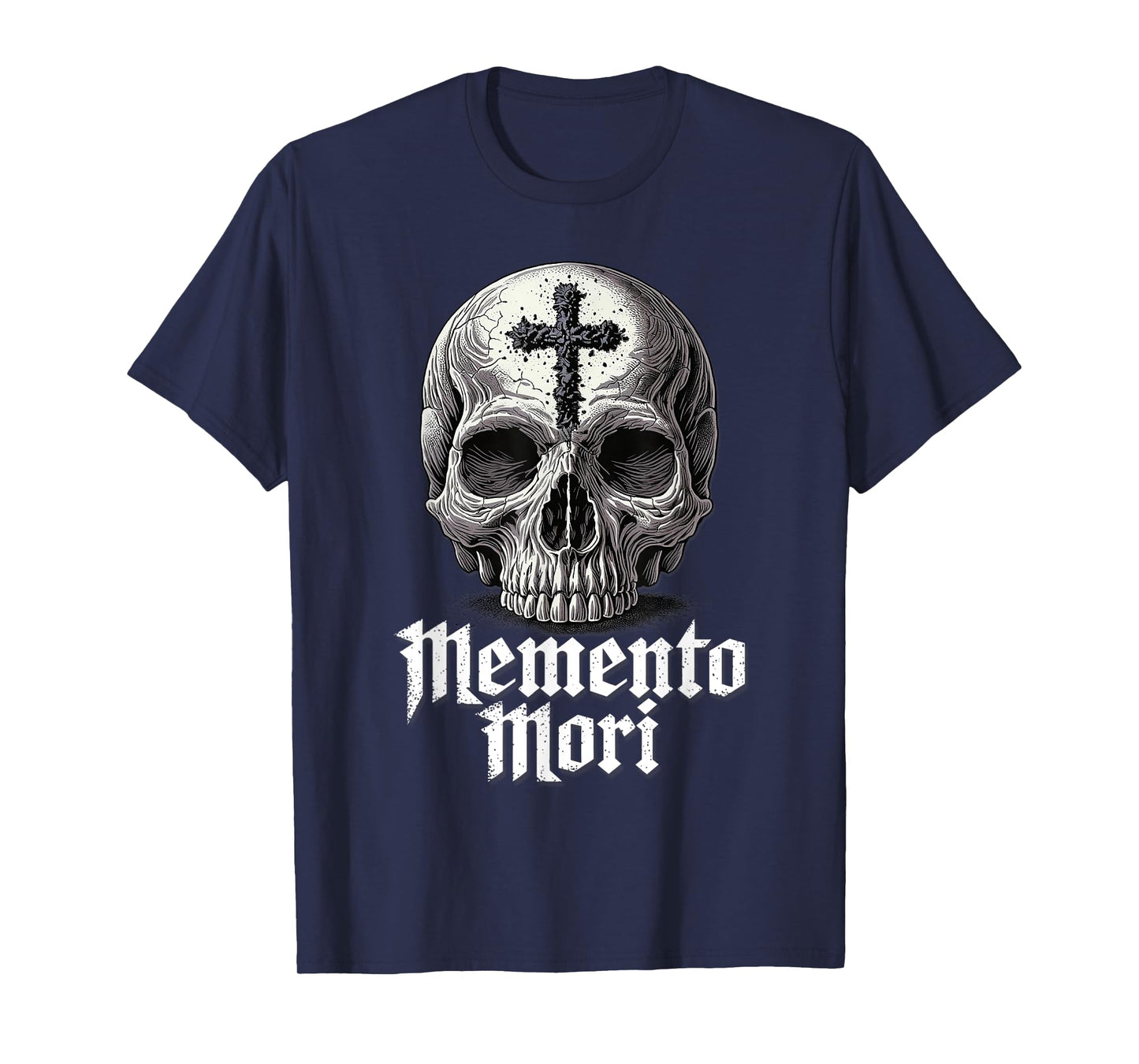 Memento Mori Catholic Crucifix Traditional Latin Mass Skull T-Shirt