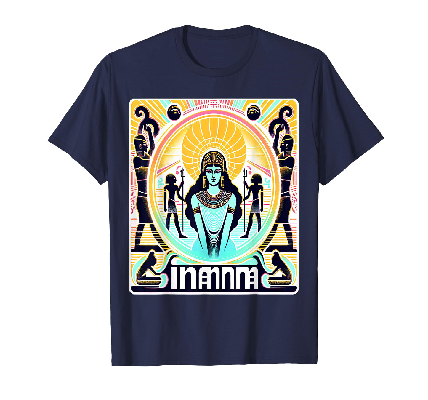 Inanna Sumerian Deity Mythology Unisex-Adults T-Shirt Black Small Ancient Mythology Themed Graphic Retro Unique Ancient Sumerian Mythology Theme