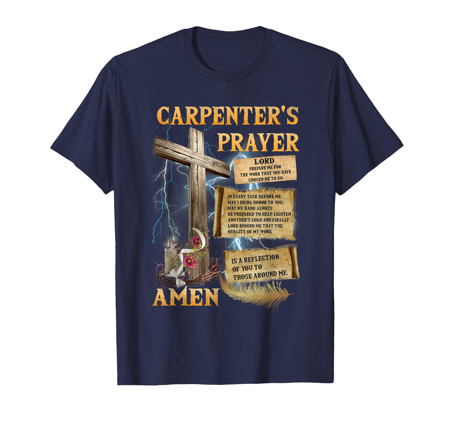 The Carpenter's Prayer Christian Present Jesus Carpeting T-Shirt