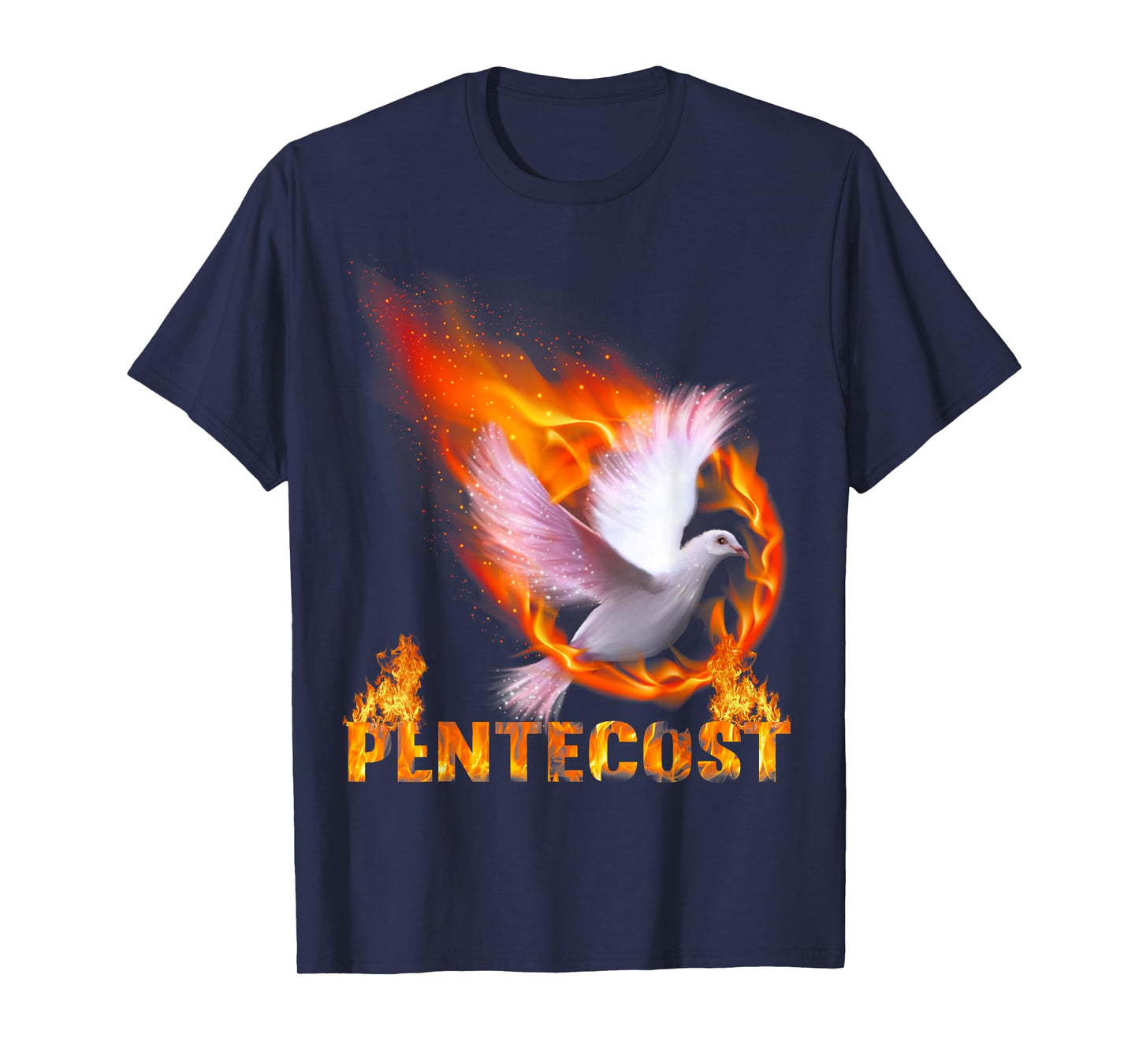 Pentecost Doves Fire Flame Holy Spirit Catholic T-Shirt
