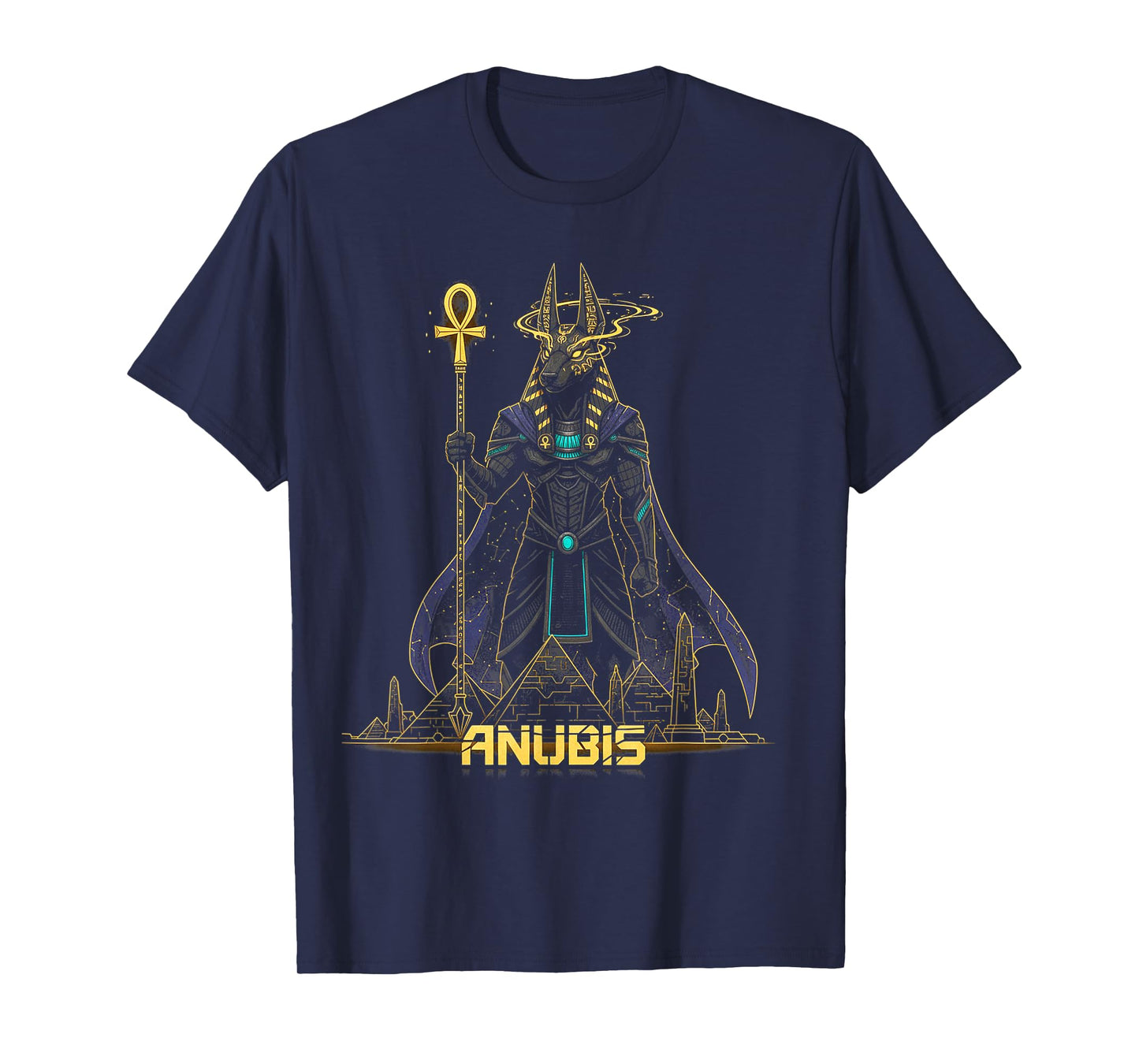Anubis God King Pharaoh of Egypt Graphic Design Illustration T-Shirt
