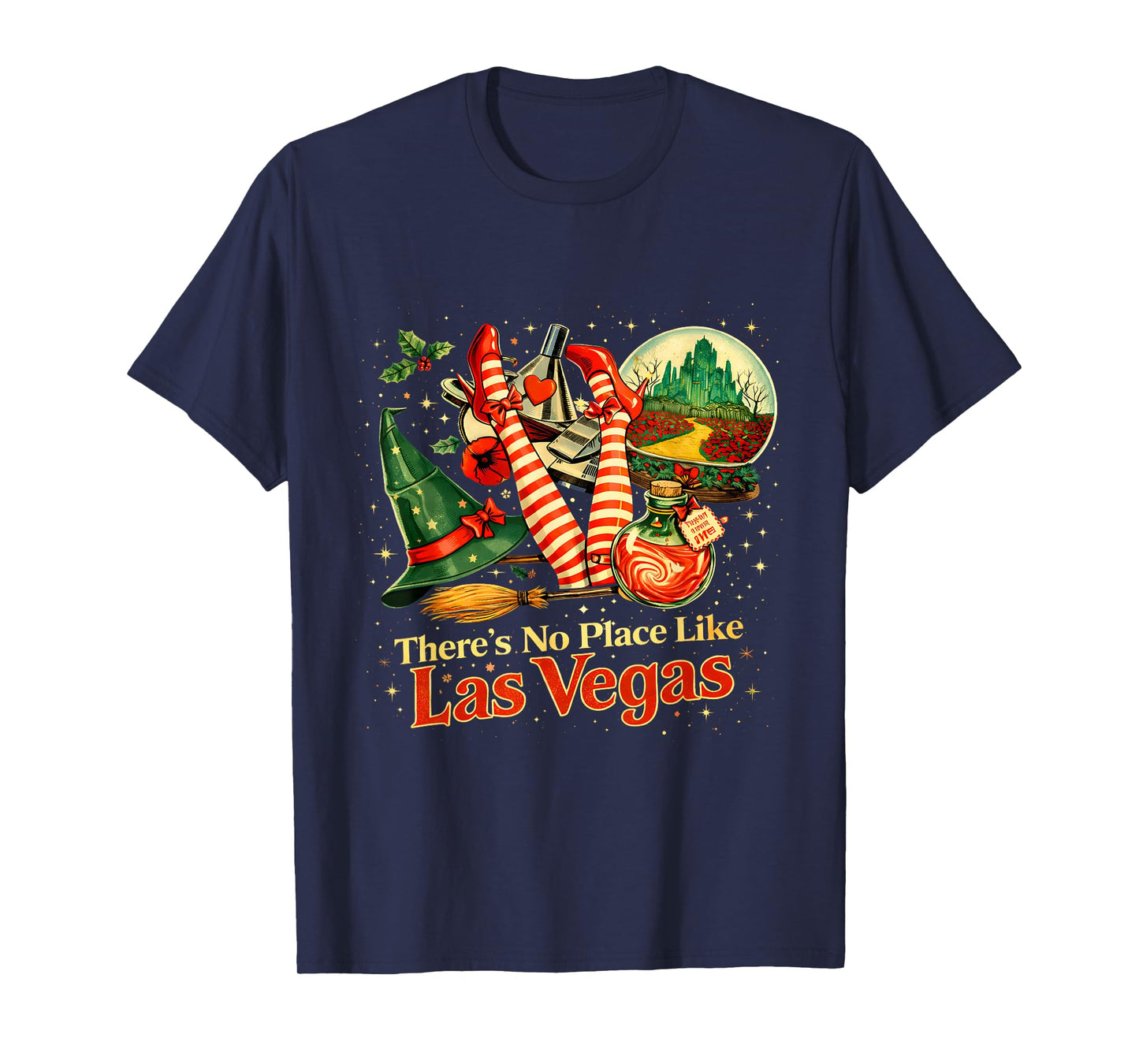 There’s No Place Like Las Vegas Funny Wizard Trip Design T-Shirt - T-Shirt | Navy