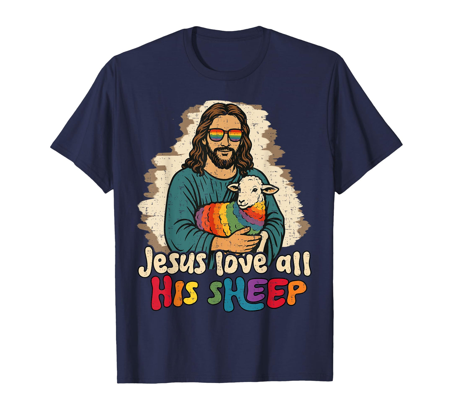 Jesus Loves All His Sheep Gay LGBTQ Proud Ally Christians T-Shirt