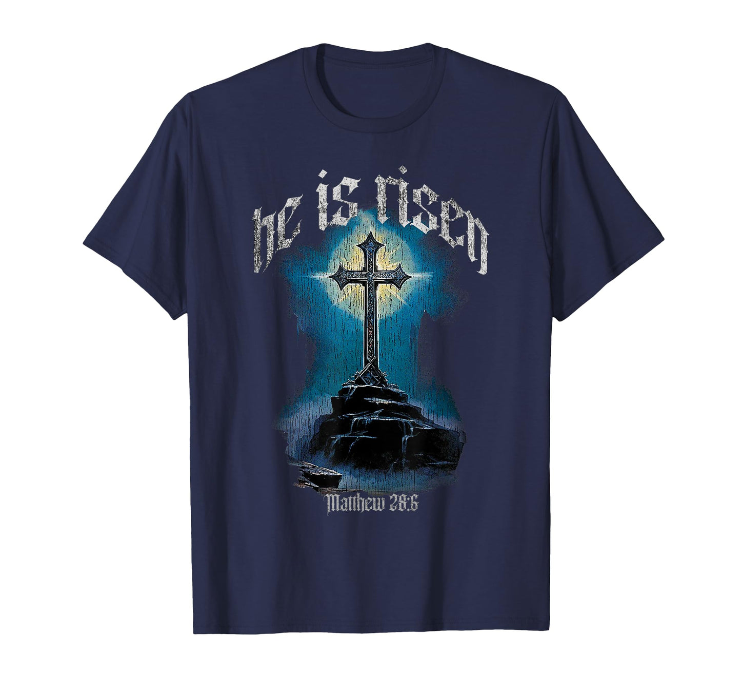 He Is Risen Cross Jesus Easter Christian Religious Men ns T-Shirt