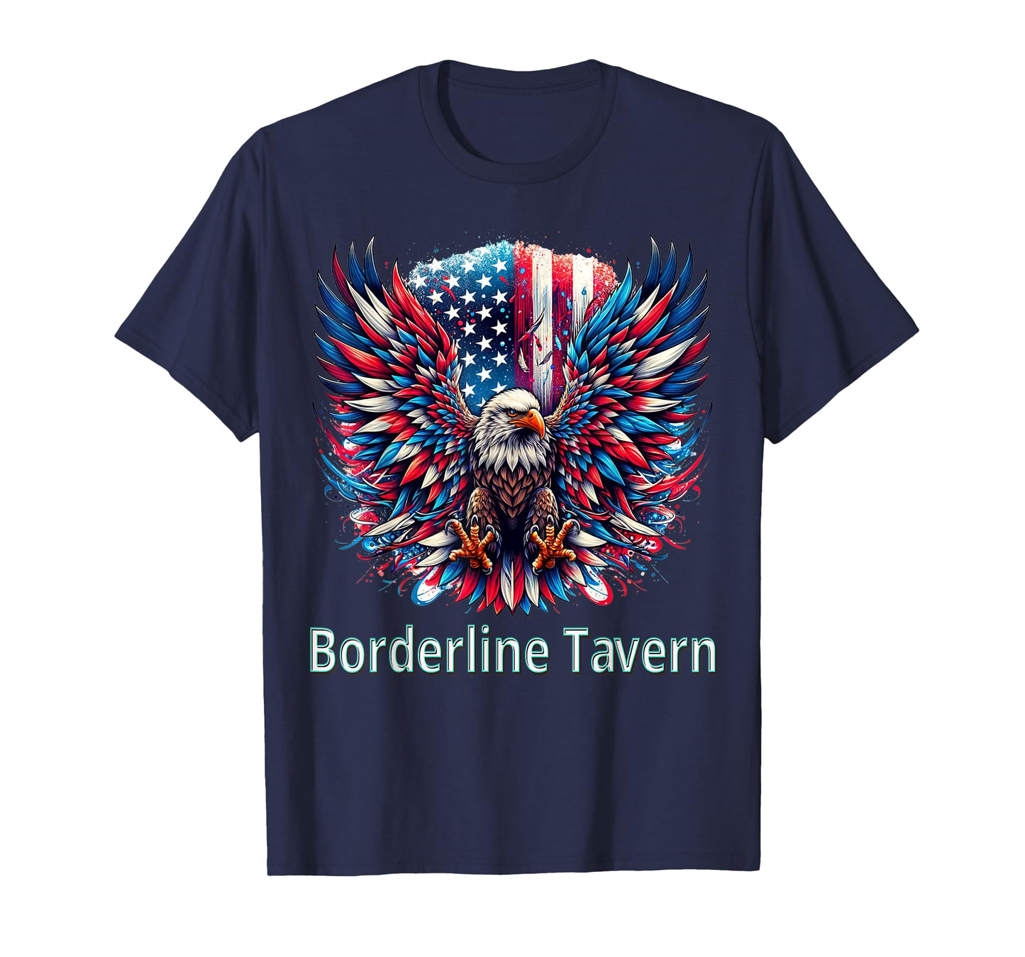 Borderline Tavern Eagle American Flag 4th of July T-Shirt