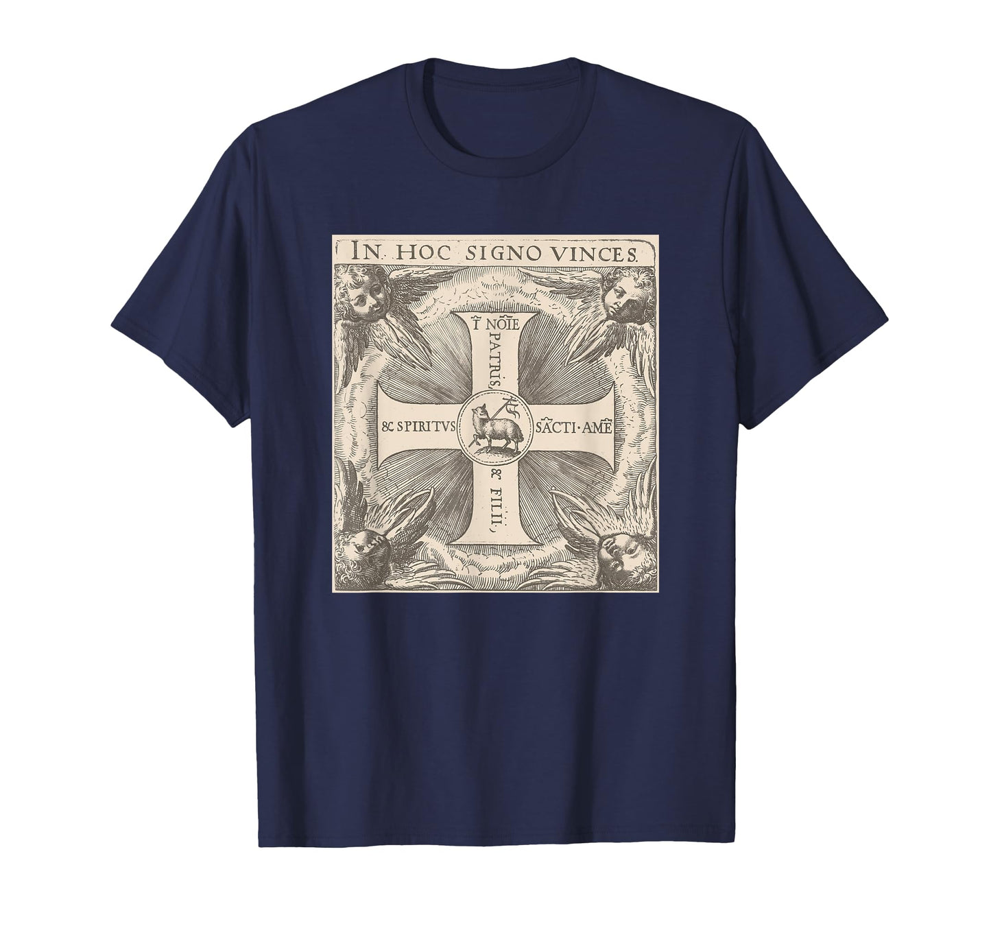 in Hoc Signo Vinces Lamb of God in This Sign Conquer T-Shirt