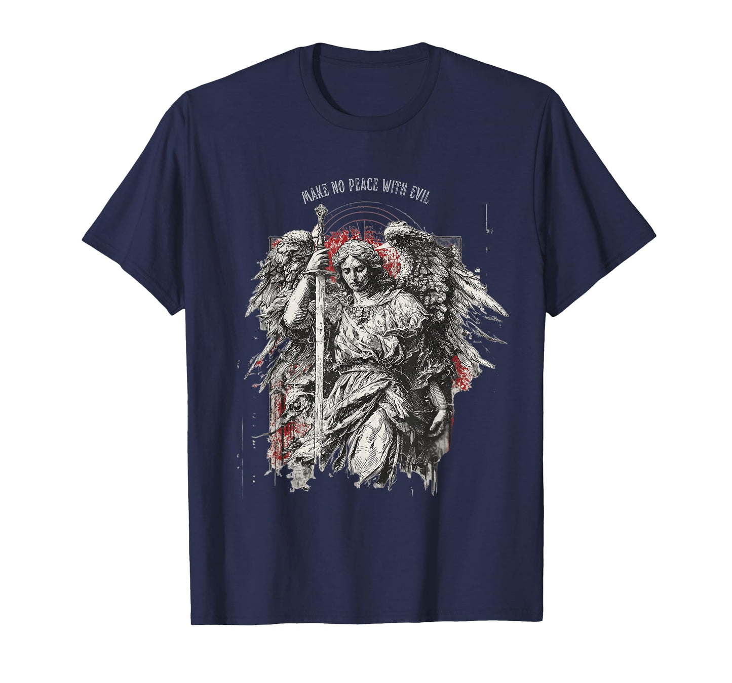 Archangel Michael Make no Peace with Evil | Gothic Christian T-Shirt