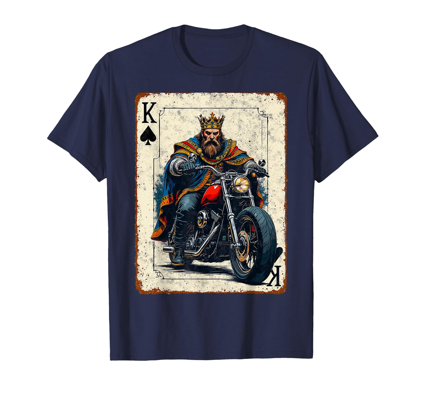 Playing Cards King Vintage Biker Motorcycling Riding Lover T-Shirt