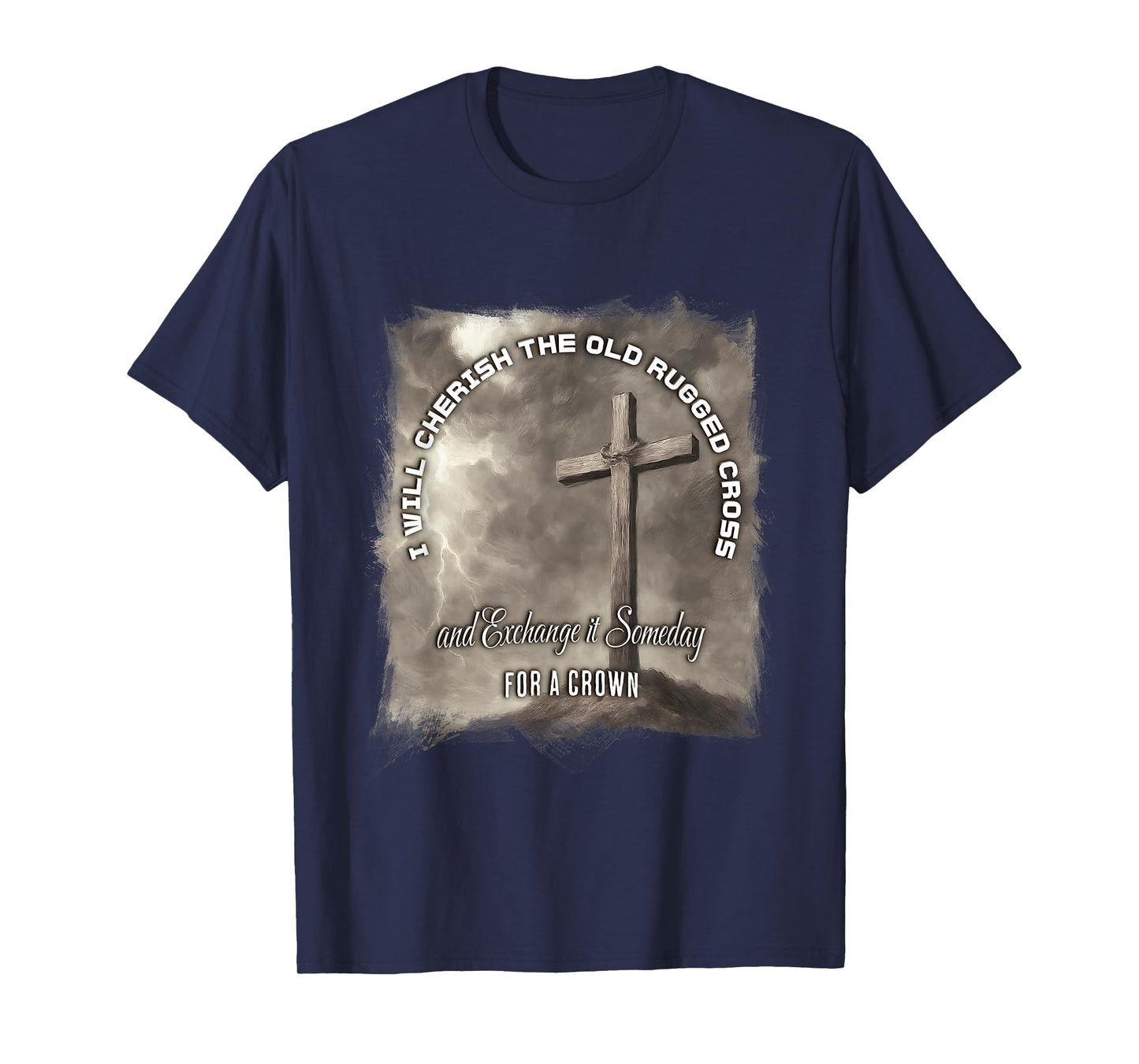 Christian Graphics, The Old Rugged Cross On A Hill T-Shirt