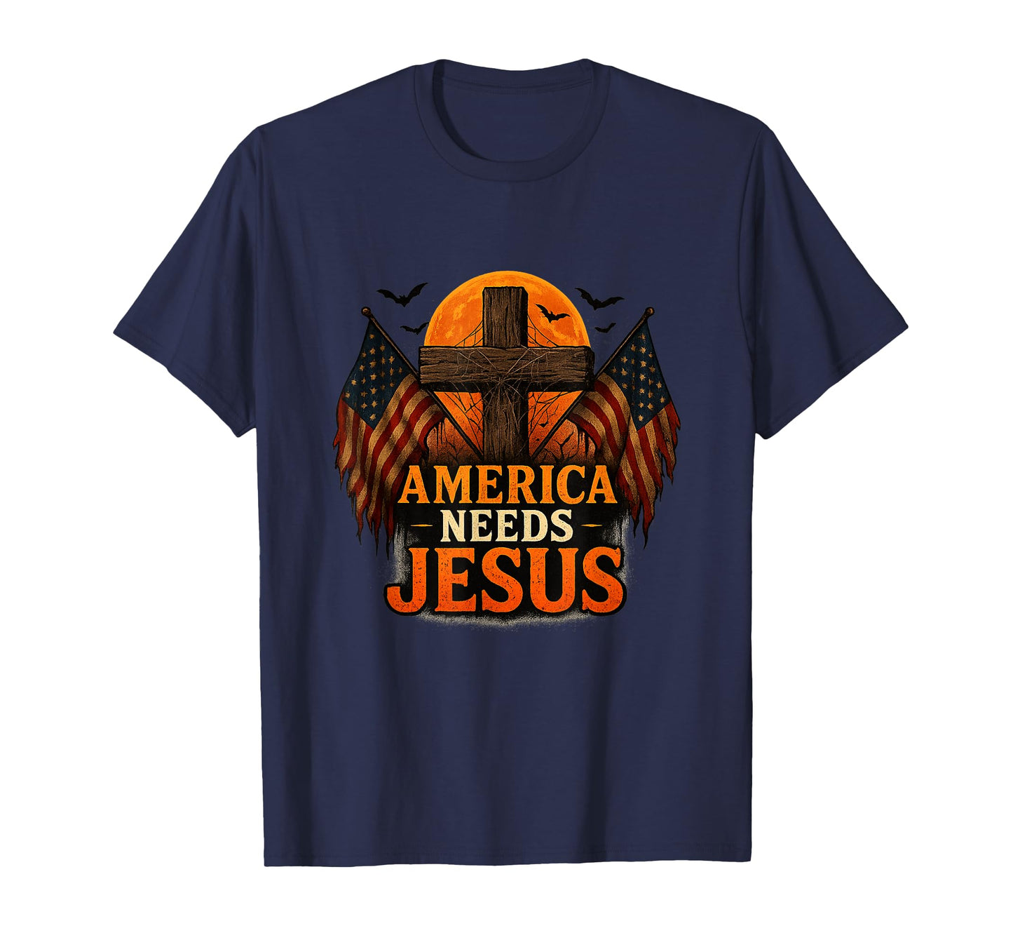 America Needs Jesus Patriotic Christians Funny Halloween T-Shirt