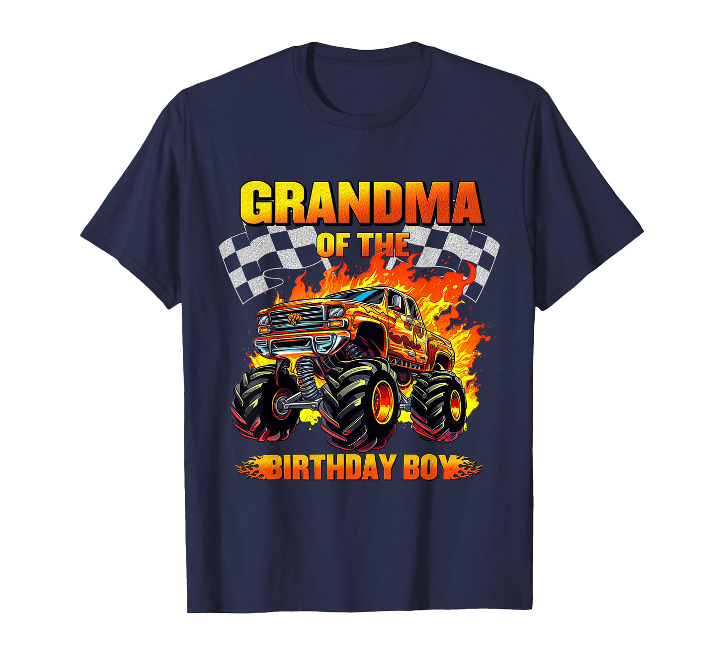 Grandma Of The Birthday Boy Monster Truck Family Matching T-Shirt