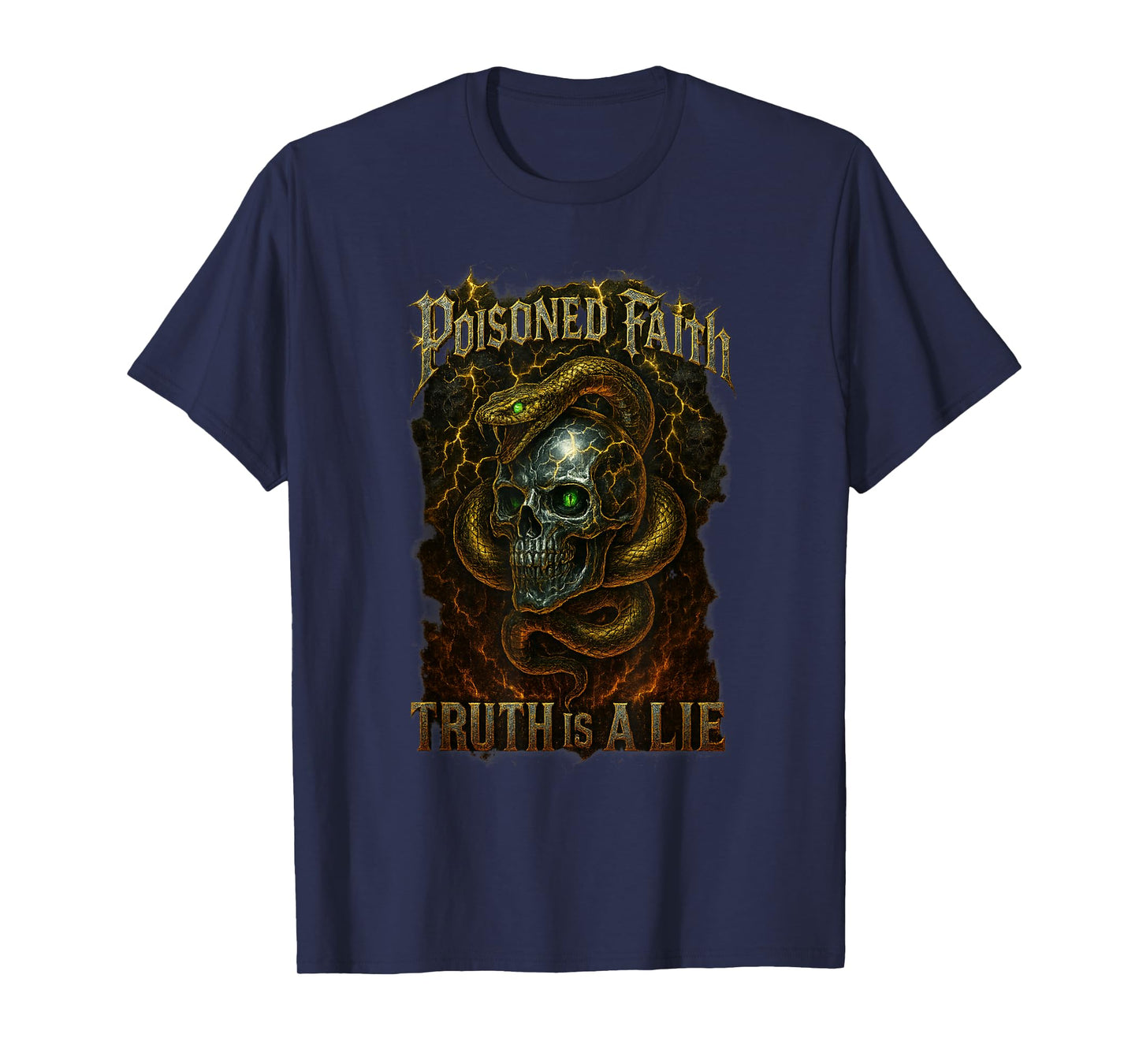 Snake & Skull/Poisoned Faith - Truth is a Lie T-Shirt