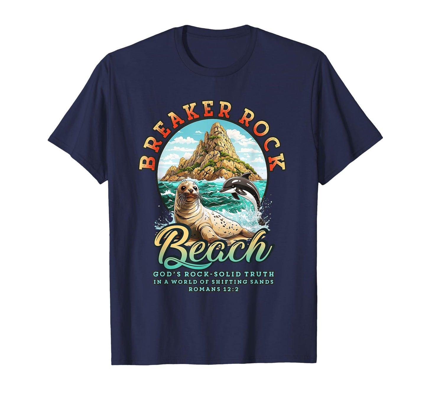 Breaker Rock a Beach Christian God's Rock Solid Truth VBS T-Shirt