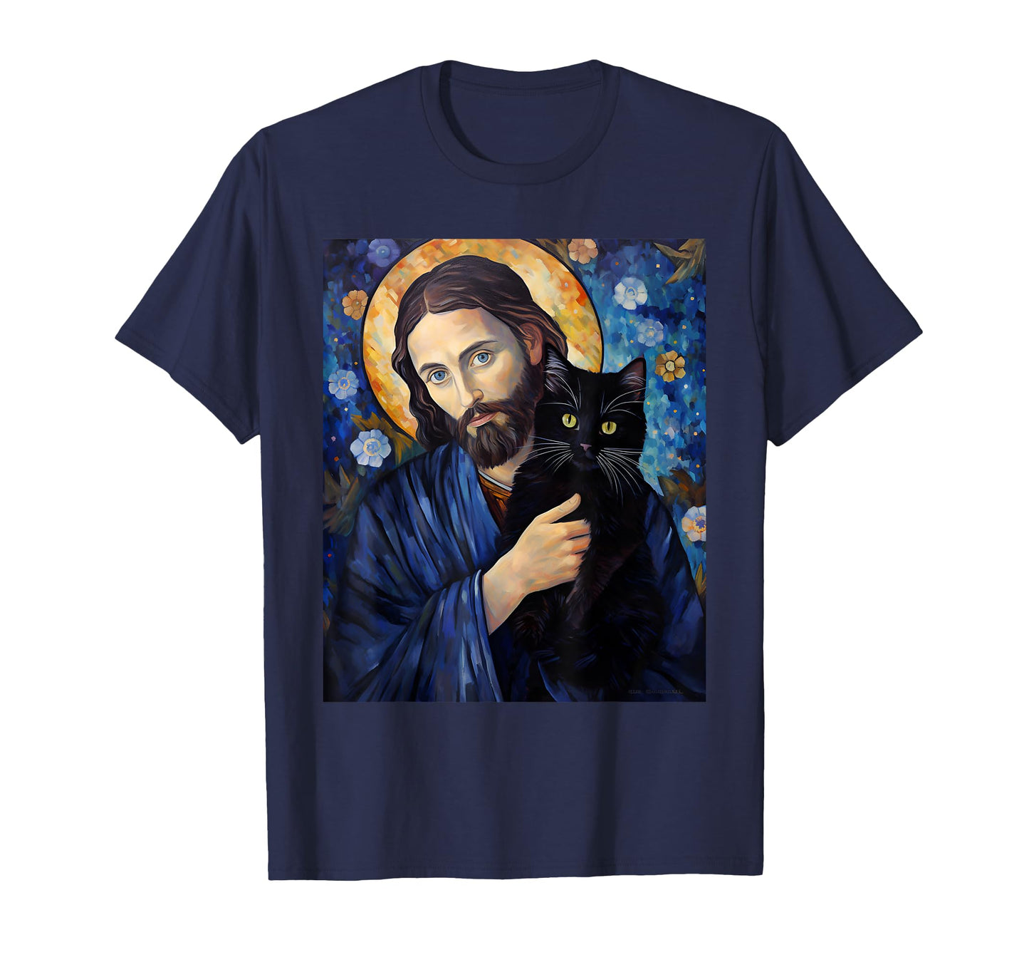 Black Cat Jesus Shirts For Men Womens Funny Christian T-Shirt