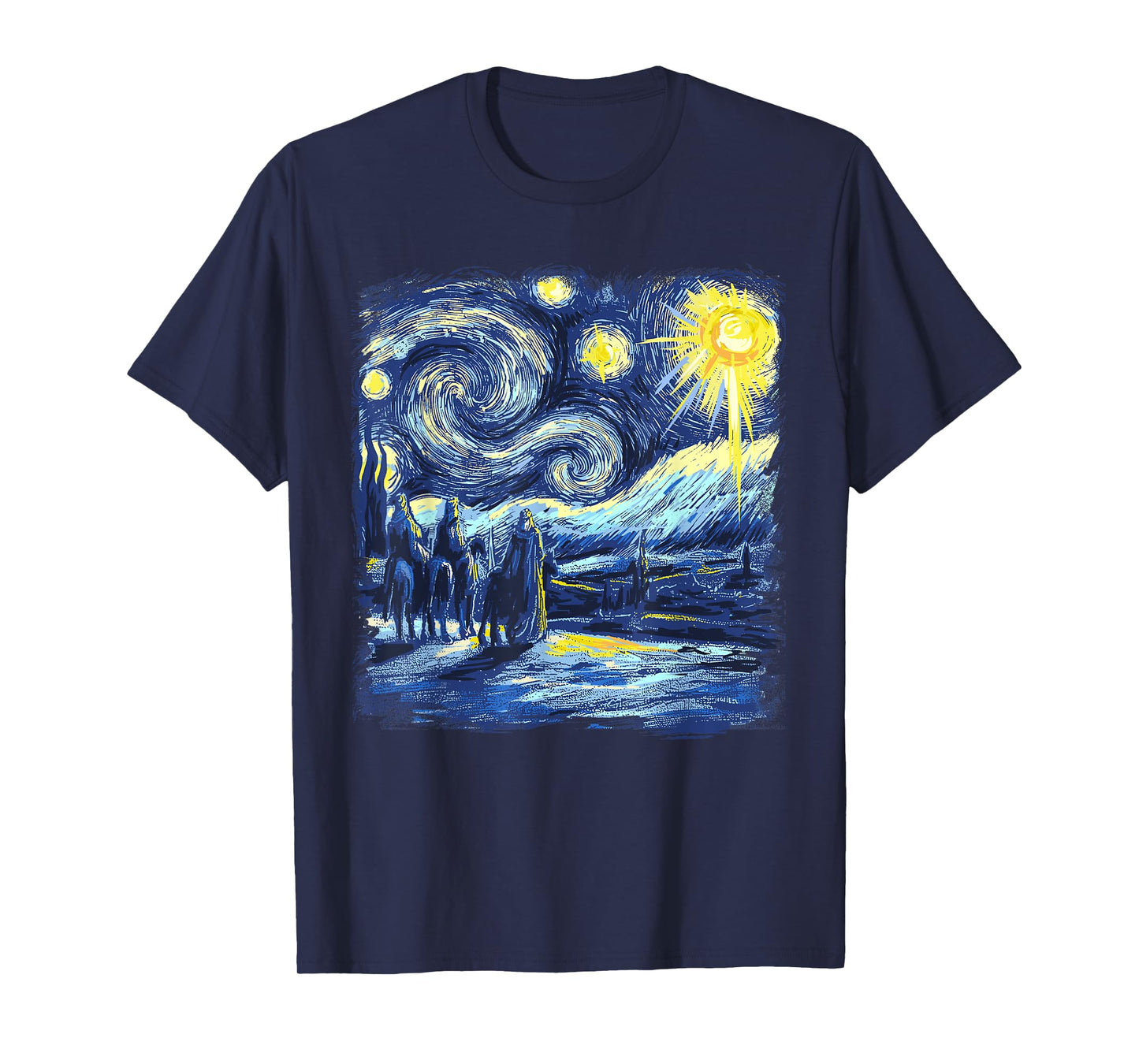Van Gogh Shirt Starry Night Three Wise Men Funny Christian T-Shirt